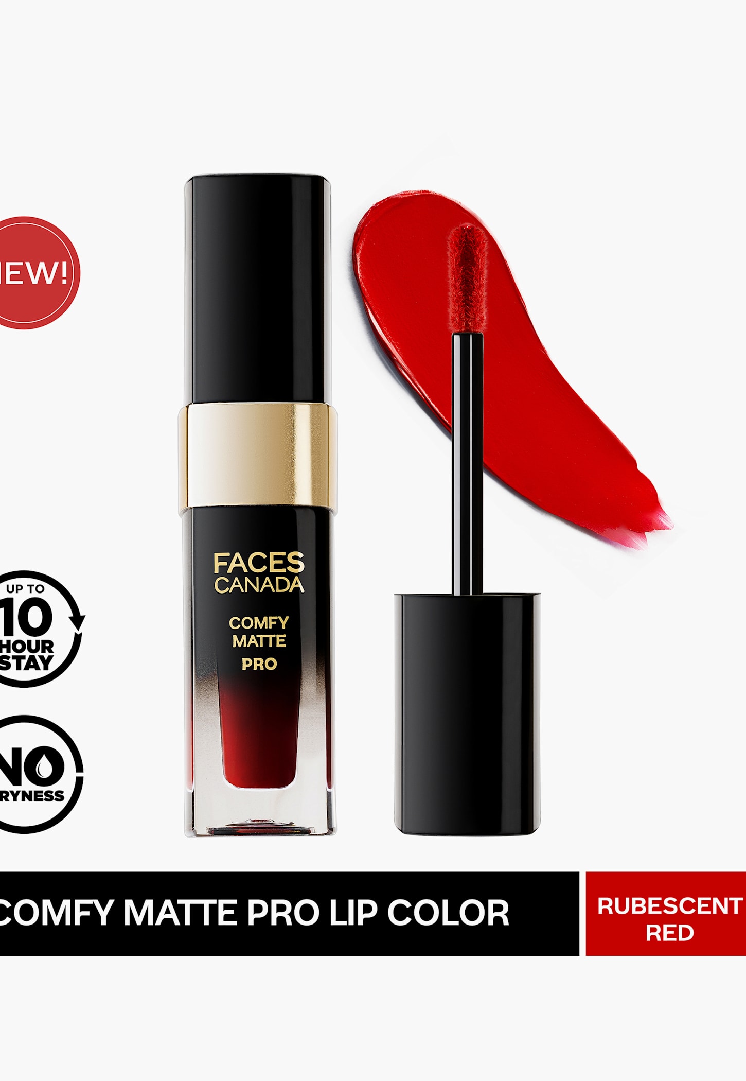 FACES CANADA Comfy Matte Pro Liquid Lipstick - Rubescent Red - 04 - 5.5ml-image-10