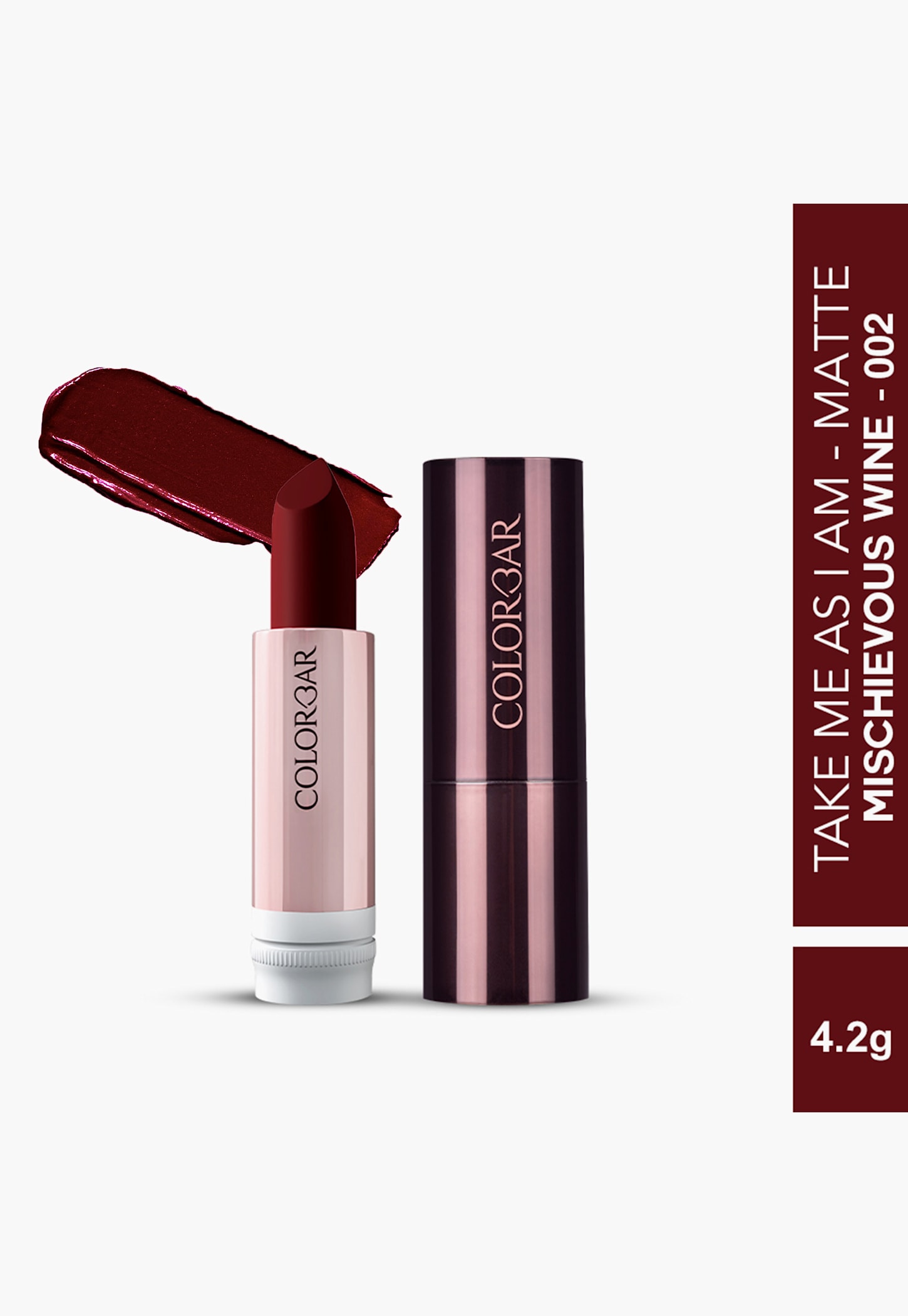 COLORBAR Take Me as I Am Vegan Matte Lipstick Refill - Mischievous Wine 002 - 4.2g-picture-28