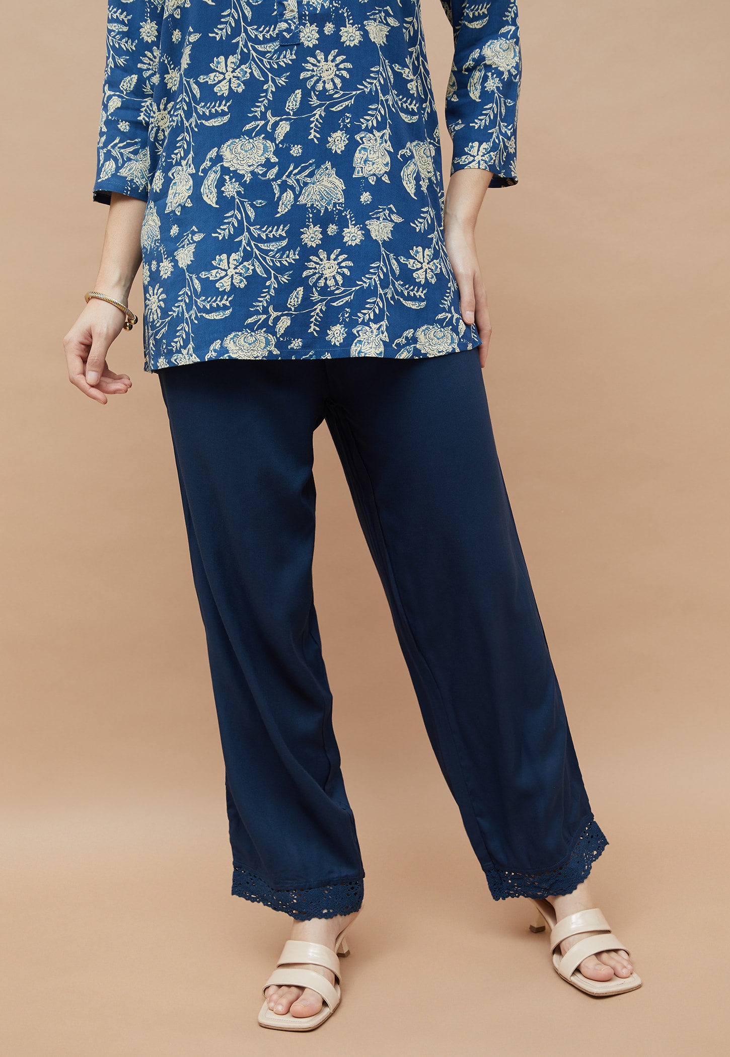 MELANGE Solid Straight Pants-picture-31