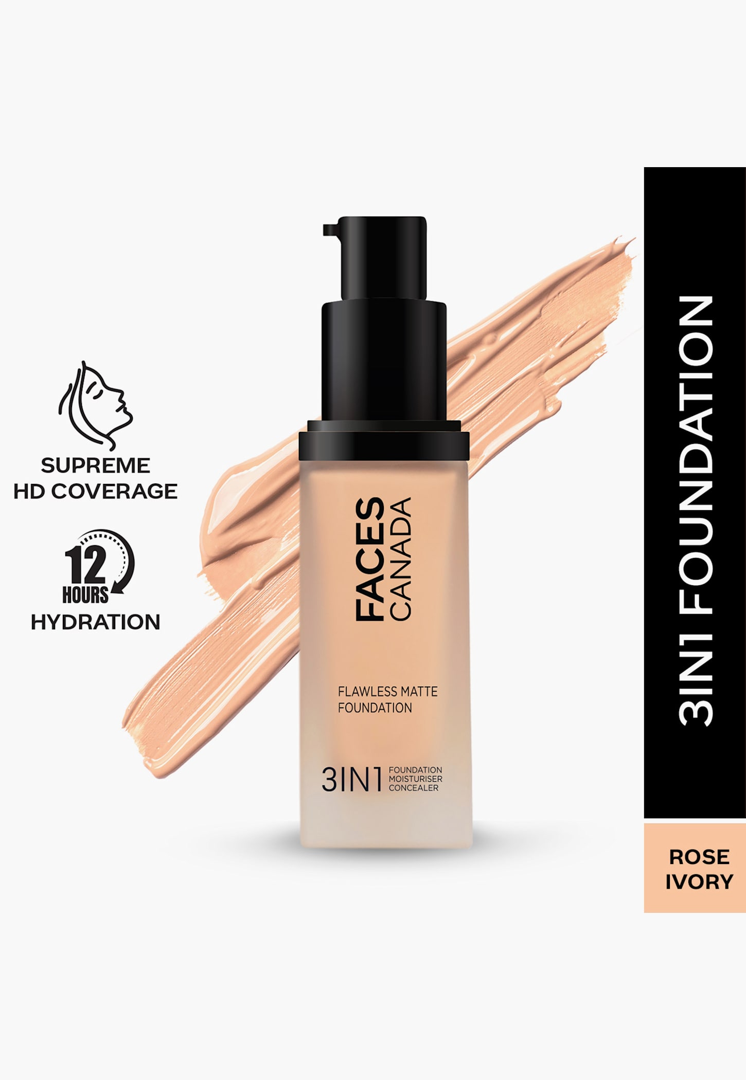 FACES CANADA Flawless 3-in-1 Matte Foundation - Rose Ivory 011 - 30ml-picture-26