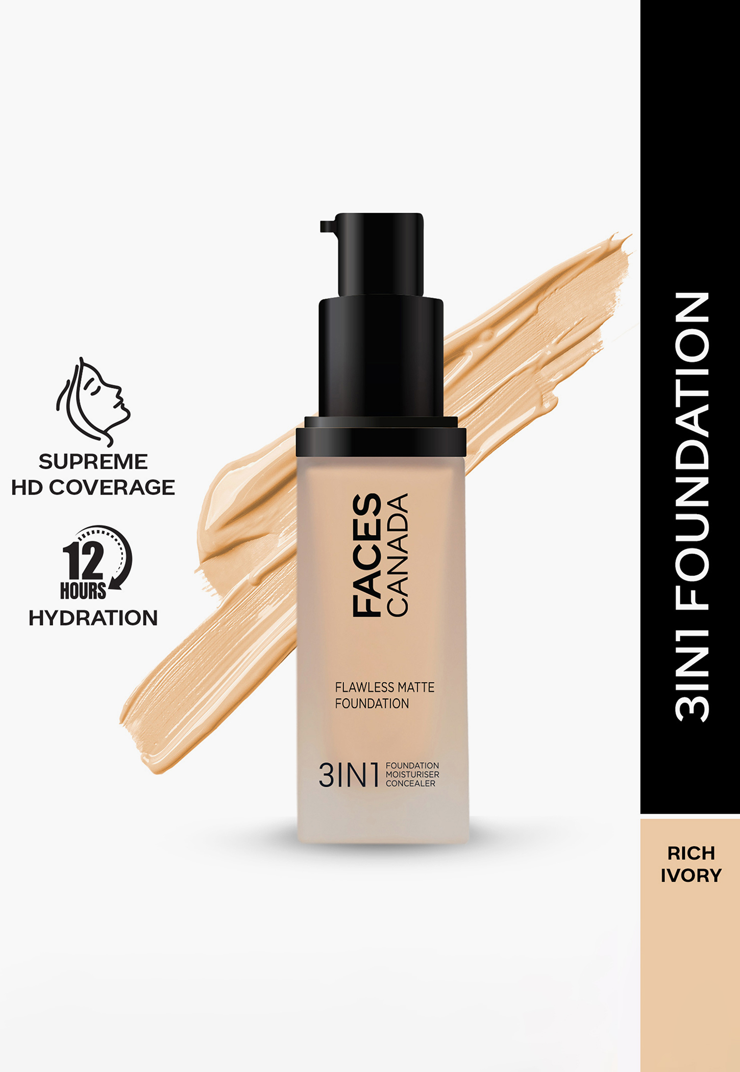 FACES CANADA Flawless 3-in-1 Matte Foundation - Rich Ivory 013 - 30ml-picture-25