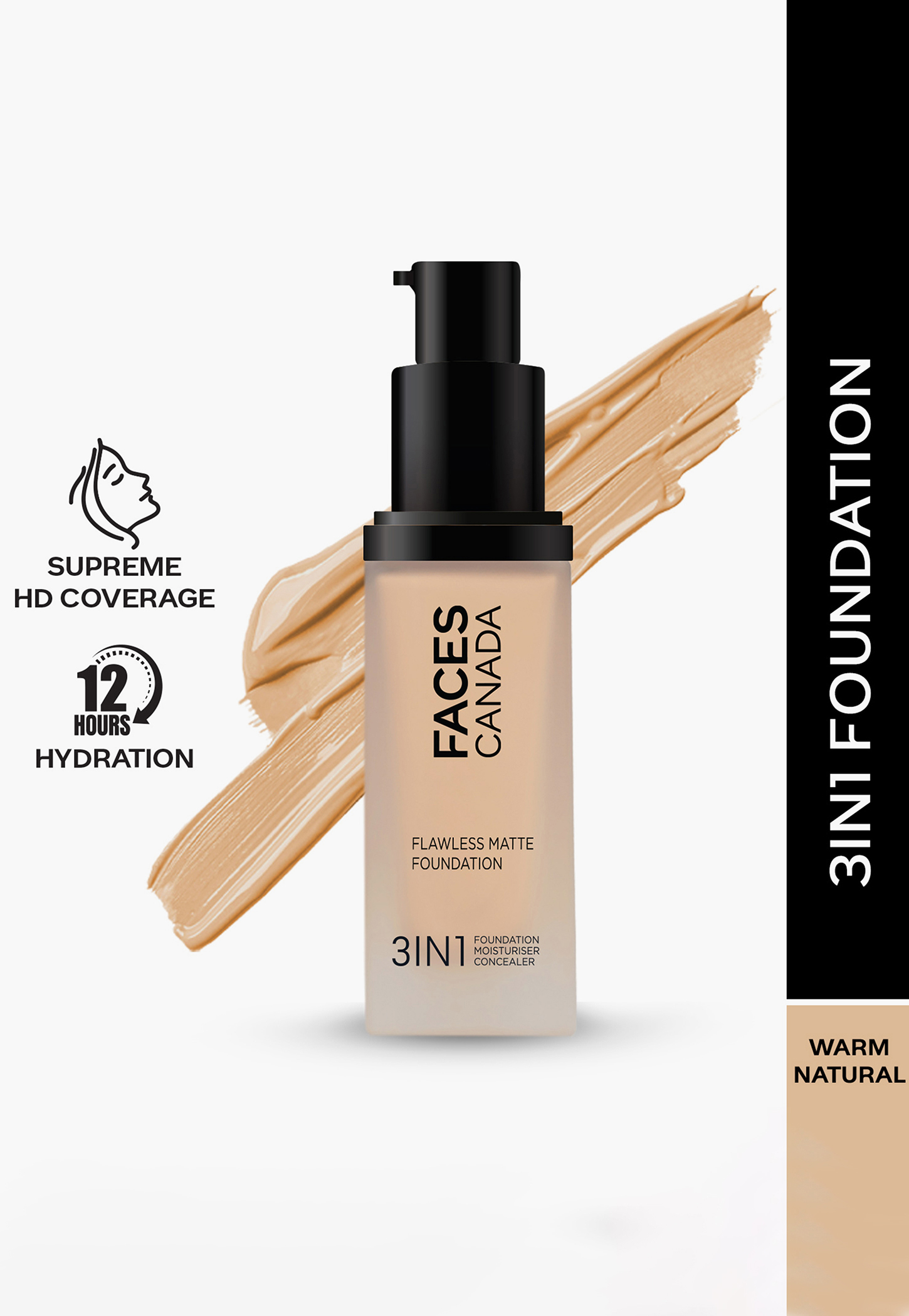 FACES CANADA Flawless 3-in-1 Matte Foundation - Warm Natural 021 - 30ml-picture-28