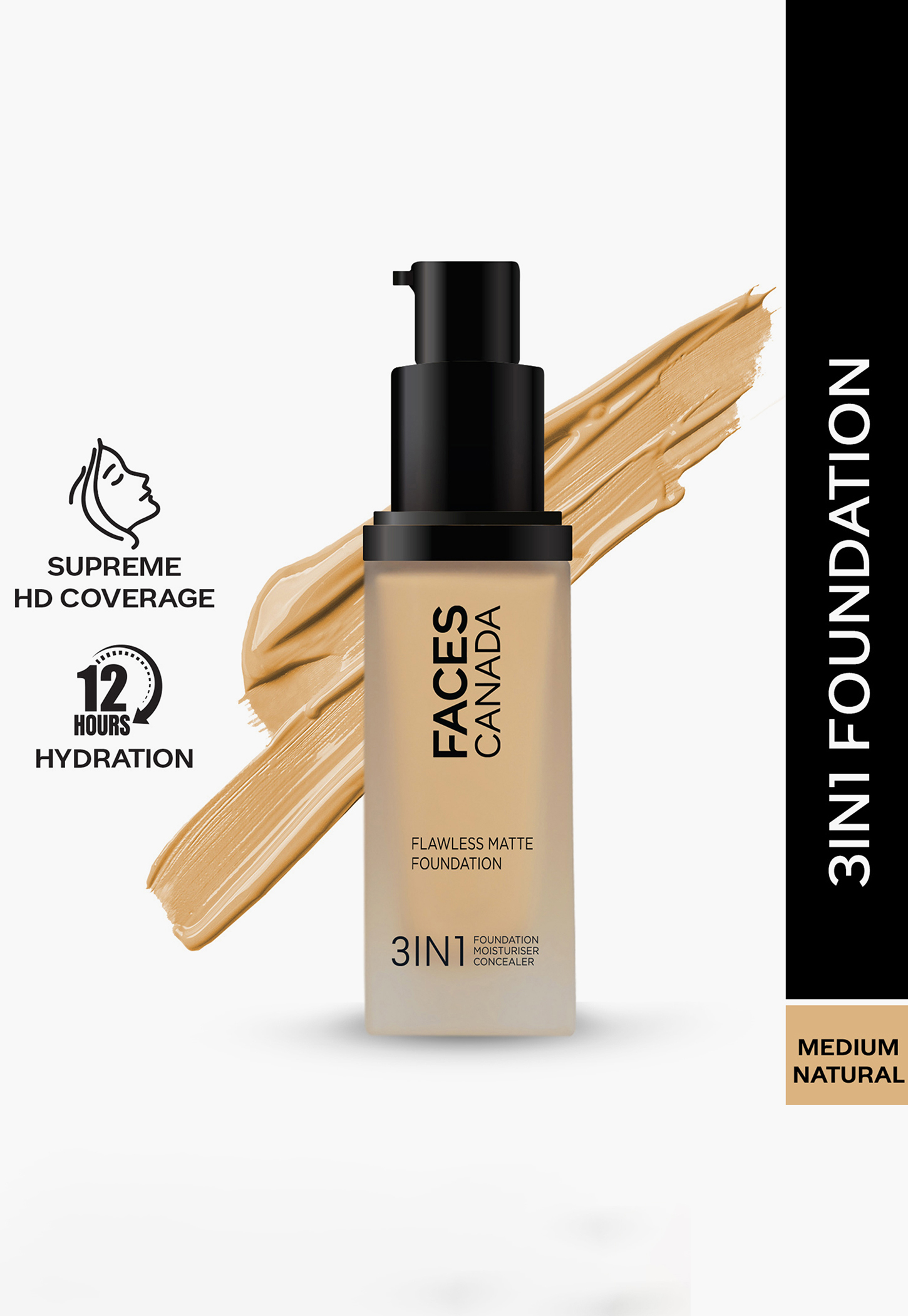 FACES CANADA Flawless 3-in-1 Matte Foundation - Medium Natural 022 - 30ml-picture-19