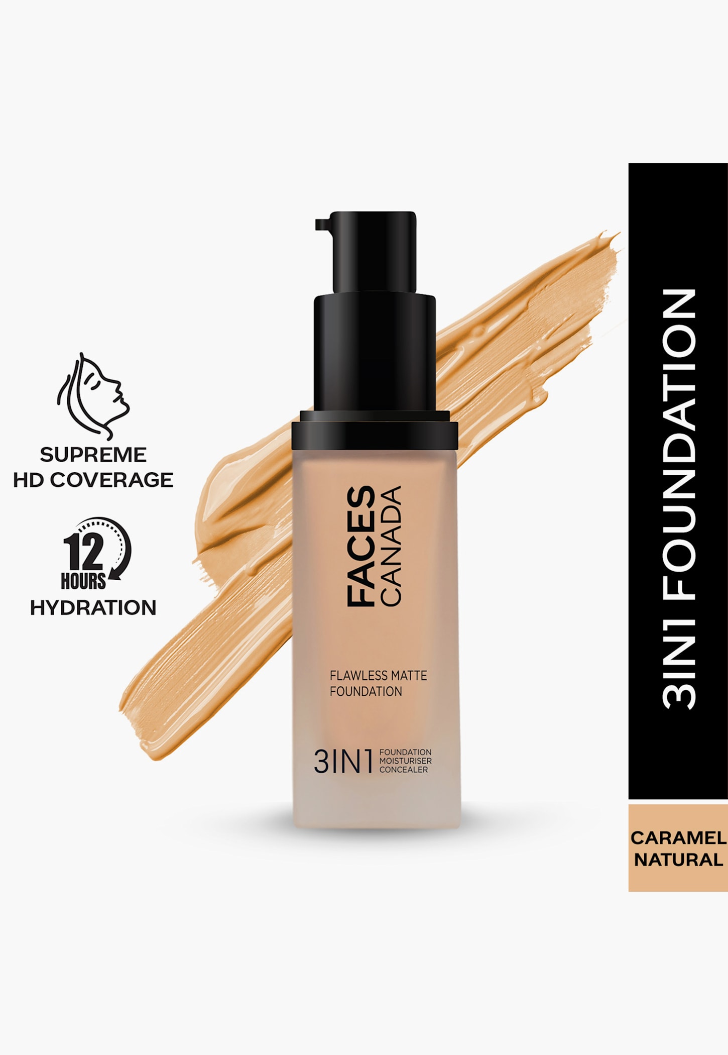 FACES CANADA Flawless 3-in-1 Matte Foundation - Caramel Natural 023 - 30ml-picture-32