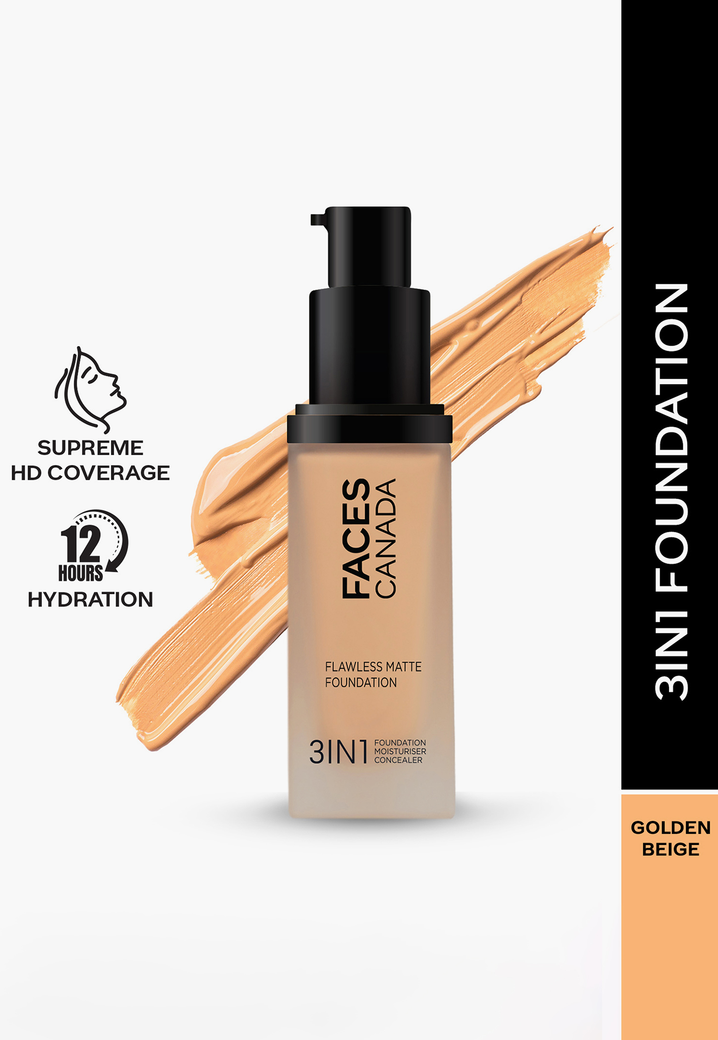 FACES CANADA Flawless 3-in-1 Matte Foundation - Golden Beige 032 - 30ml-picture-54