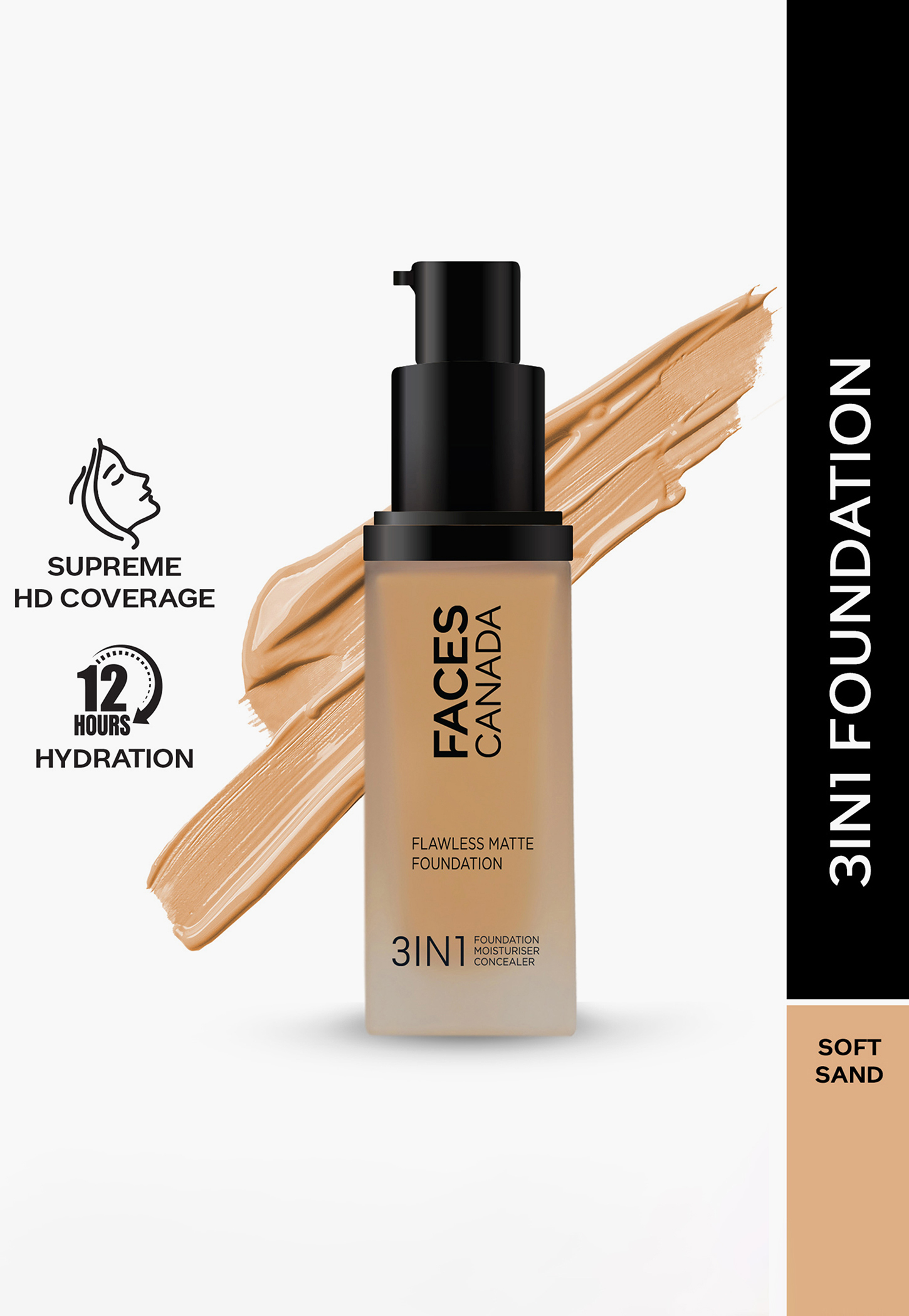 FACES CANADA Flawless 3-in-1 Matte Foundation - Soft Sand 041 - 30ml-picture-33