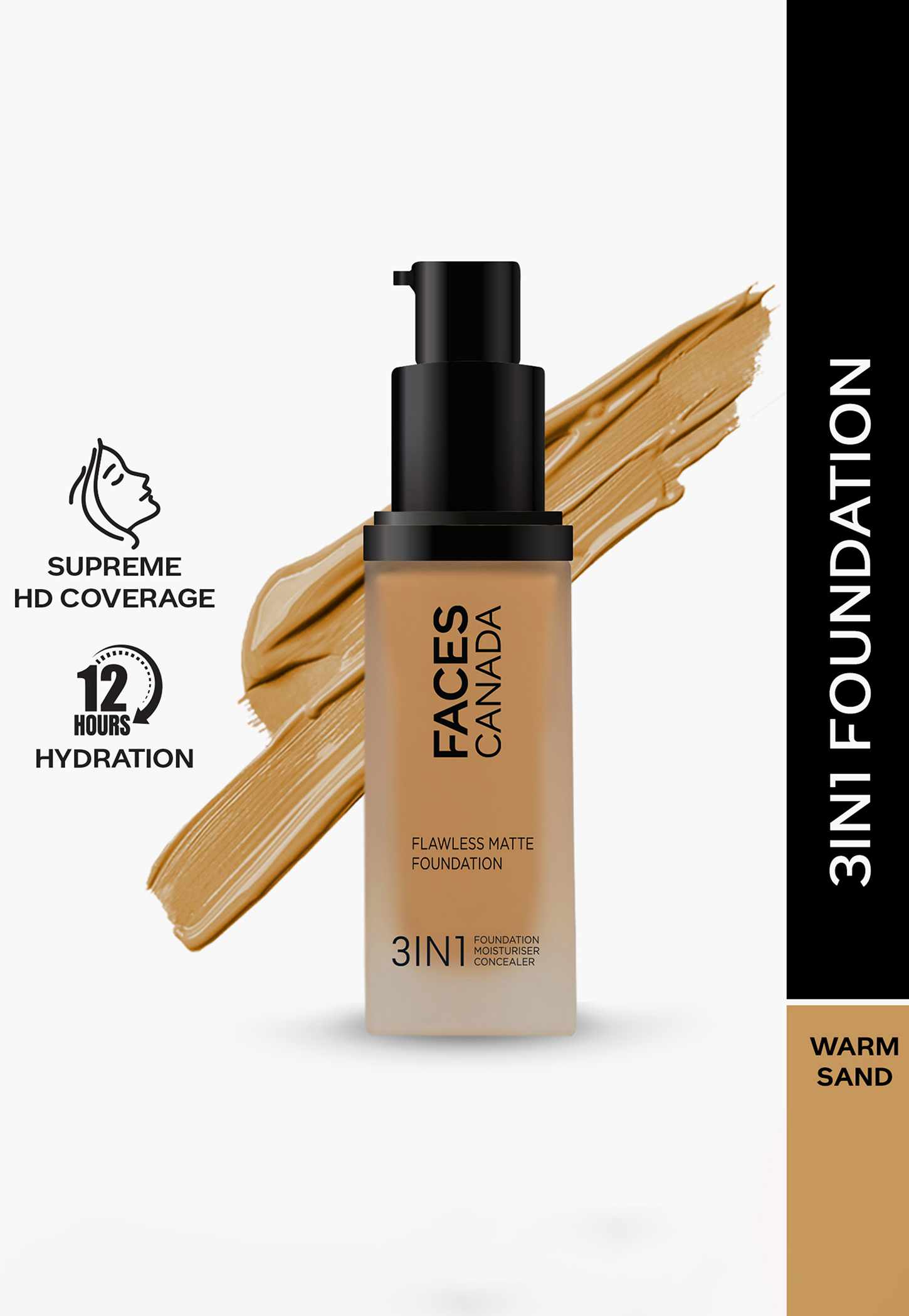 FACES CANADA Flawless 3-in-1 Matte Foundation - Warm Sand 042 - 30ml-picture-35