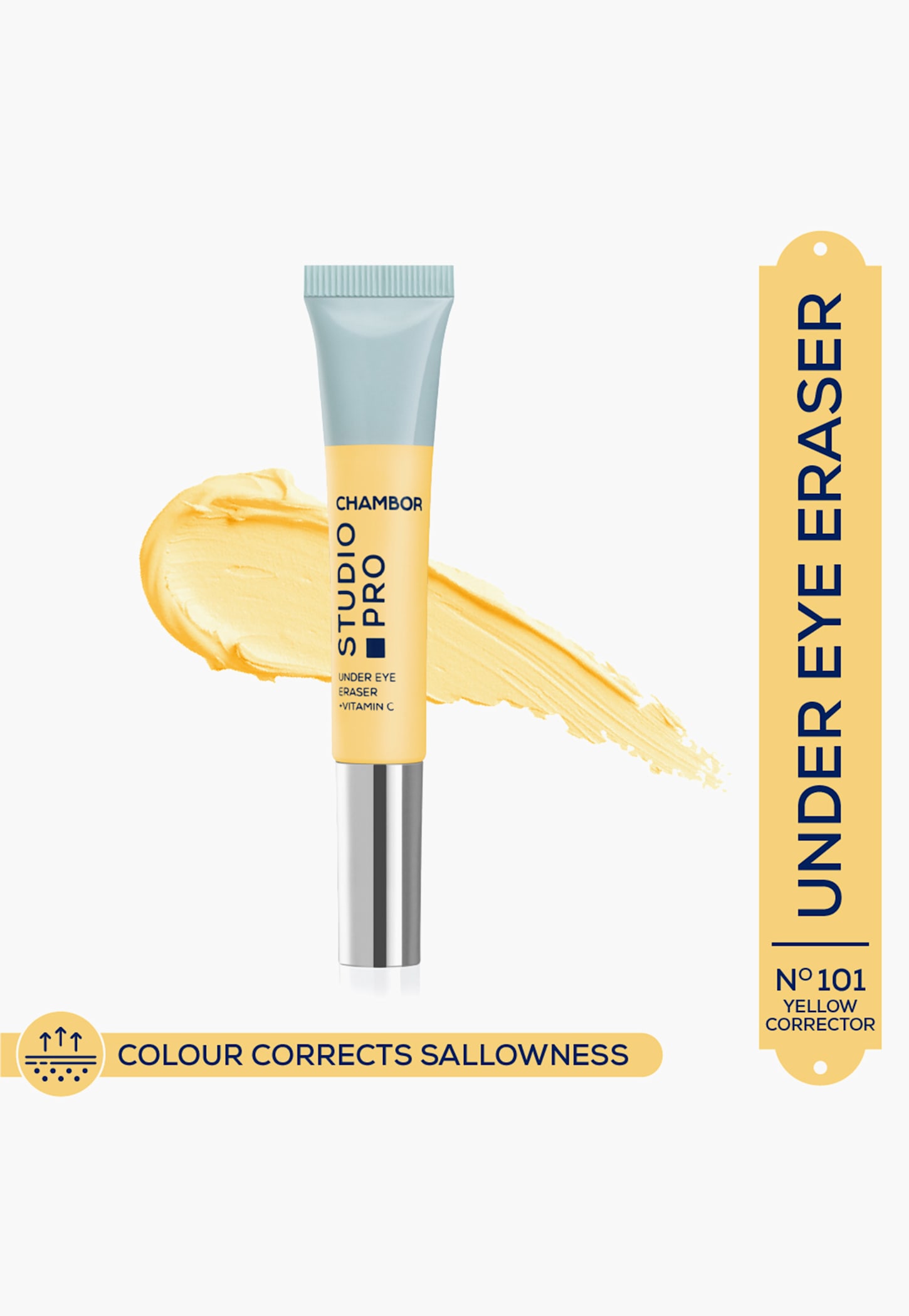 CHAMBOR Studio Pro Under Eye Eraser - N101 Yellow Corrector - 10g-image-16