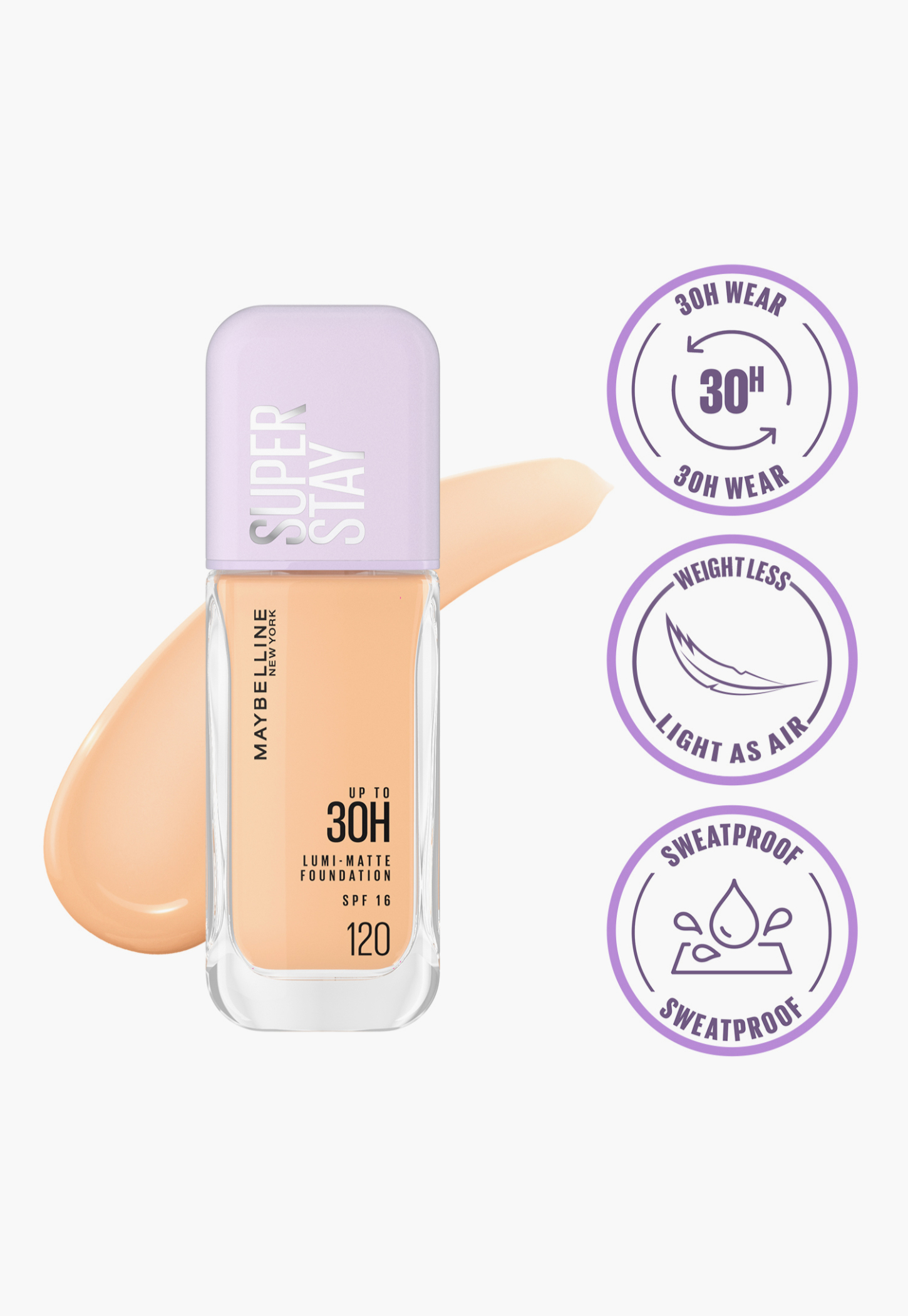 MAYBELLINE NEW YORK Super Stay Lumi-Matte Liquid Foundation - 120 - 35ml-picture-12