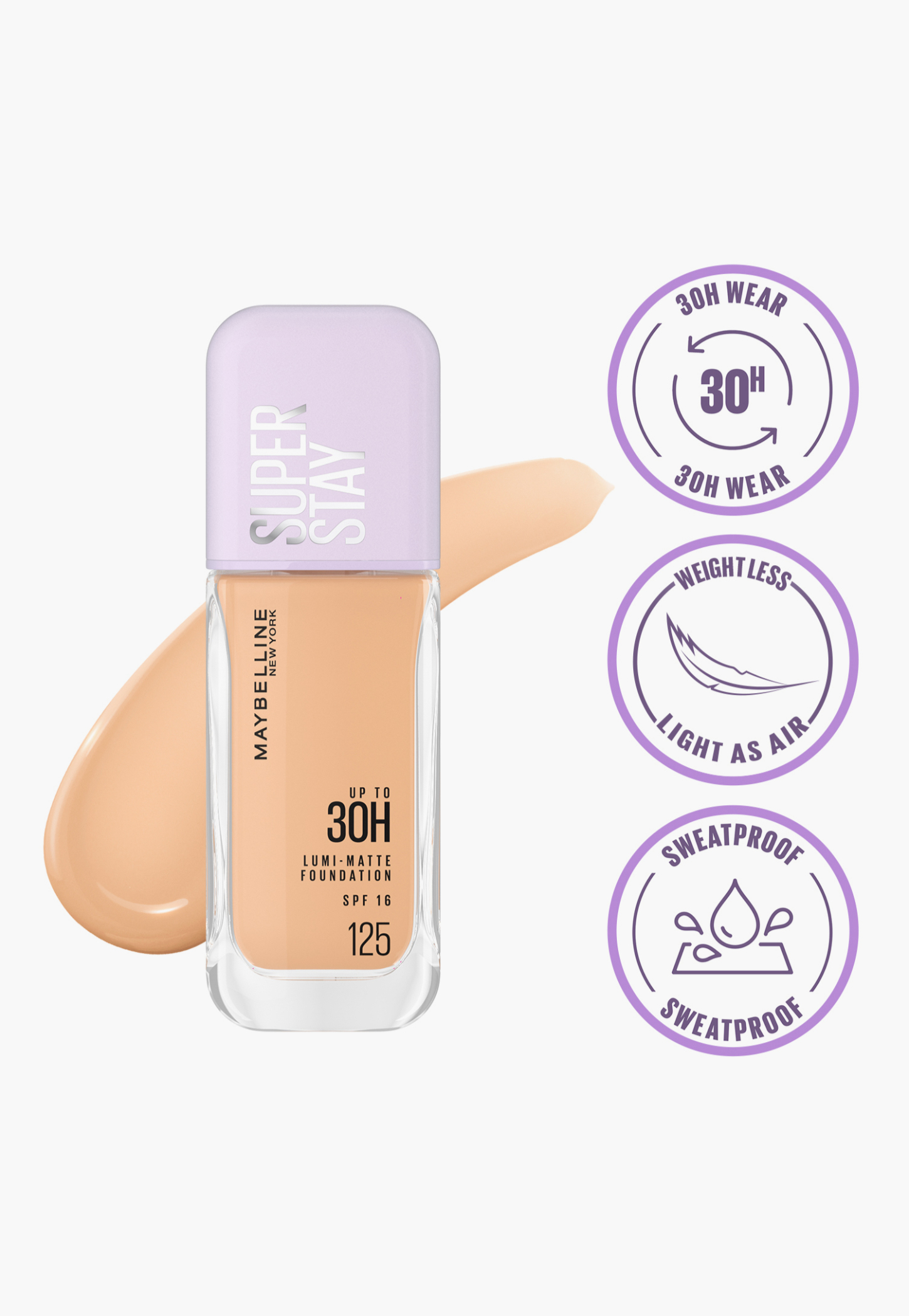 MAYBELLINE NEW YORK Super Stay Lumi-Matte Liquid Foundation - 125 - 35ml-picture-14