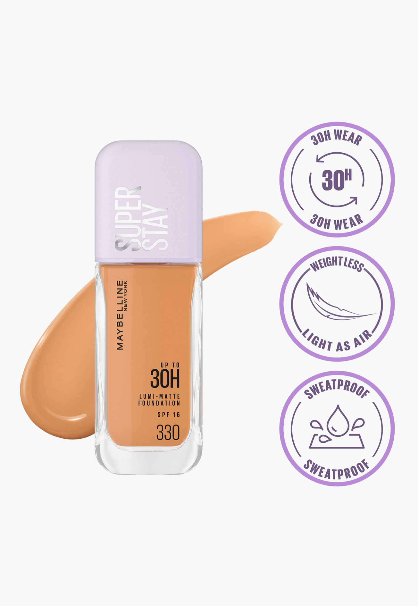 MAYBELLINE NEW YORK Super Stay Lumi-Matte Liquid Foundation - 330 - 35ml-picture-11