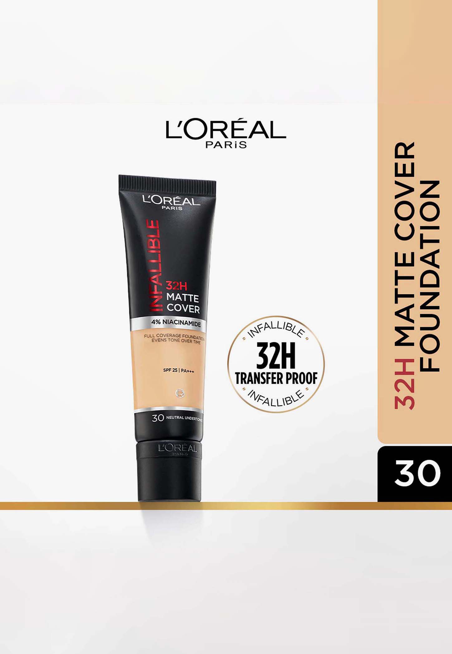 L'OREAL PARIS Infallible Matte Cover Liquid Foundation - 30 Light Ivory - 30ml-image-15