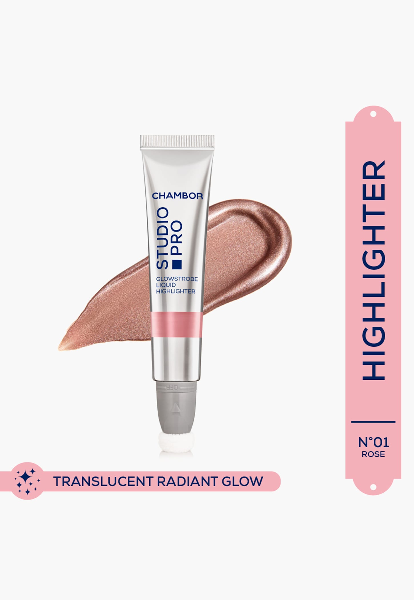 CHAMBOR Studio Pro Glowstrobe Liquid Highlighter - Rose - 15ml-image-25