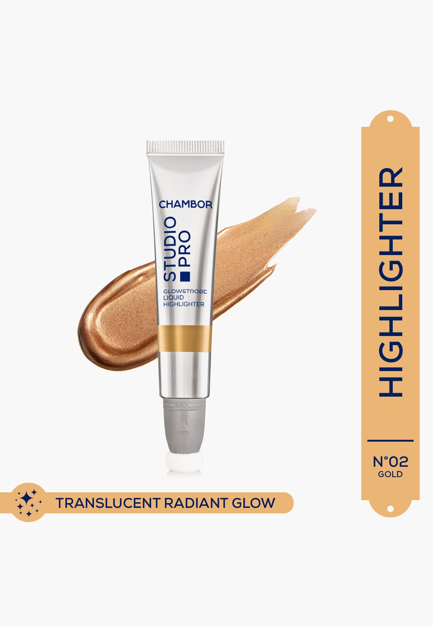 CHAMBOR Studio Pro Glowstrobe Liquid Highlighter - Gold - 15ml-picture-43