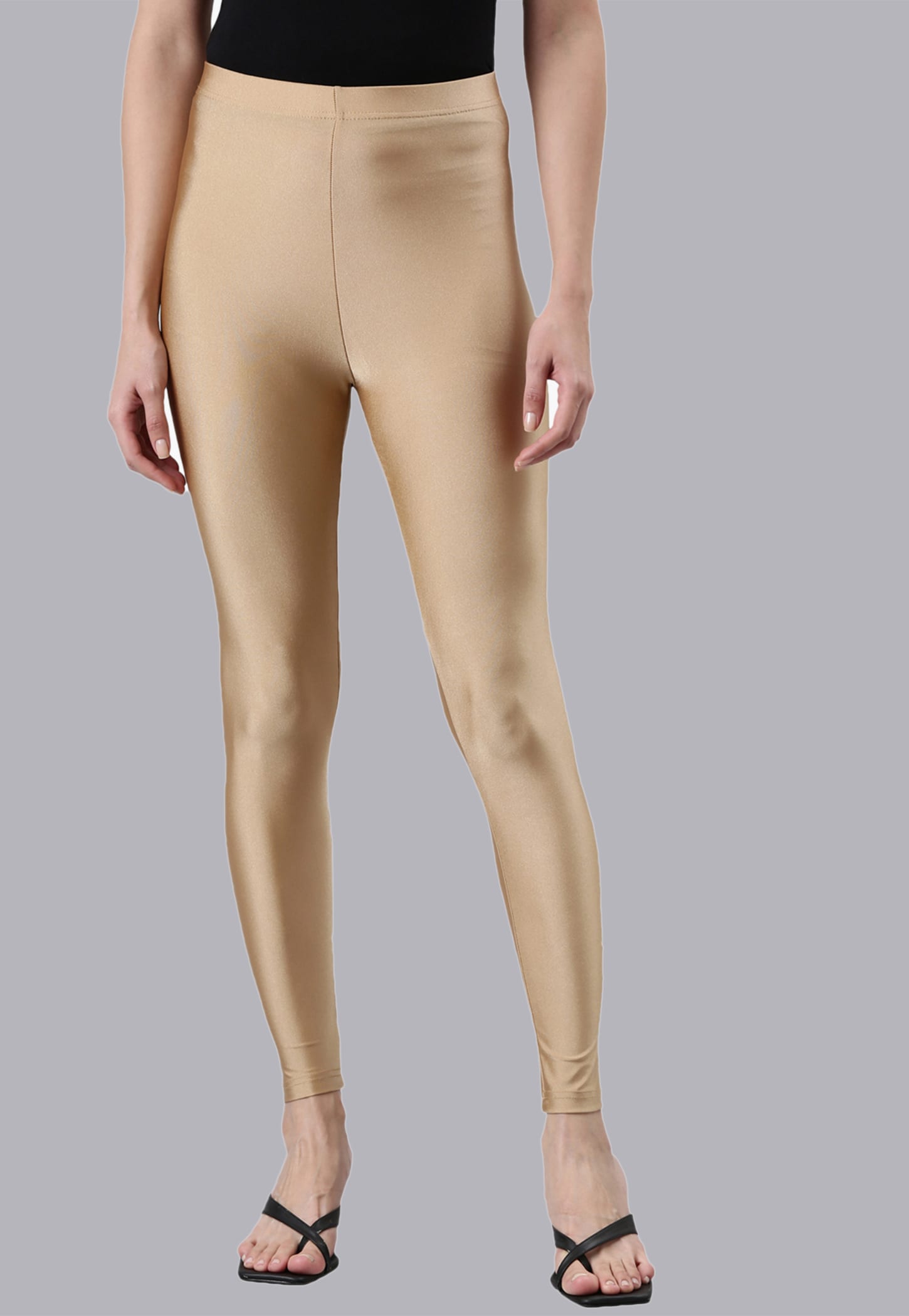 GO COLORS Solid Elasticated Leggings-picture-28