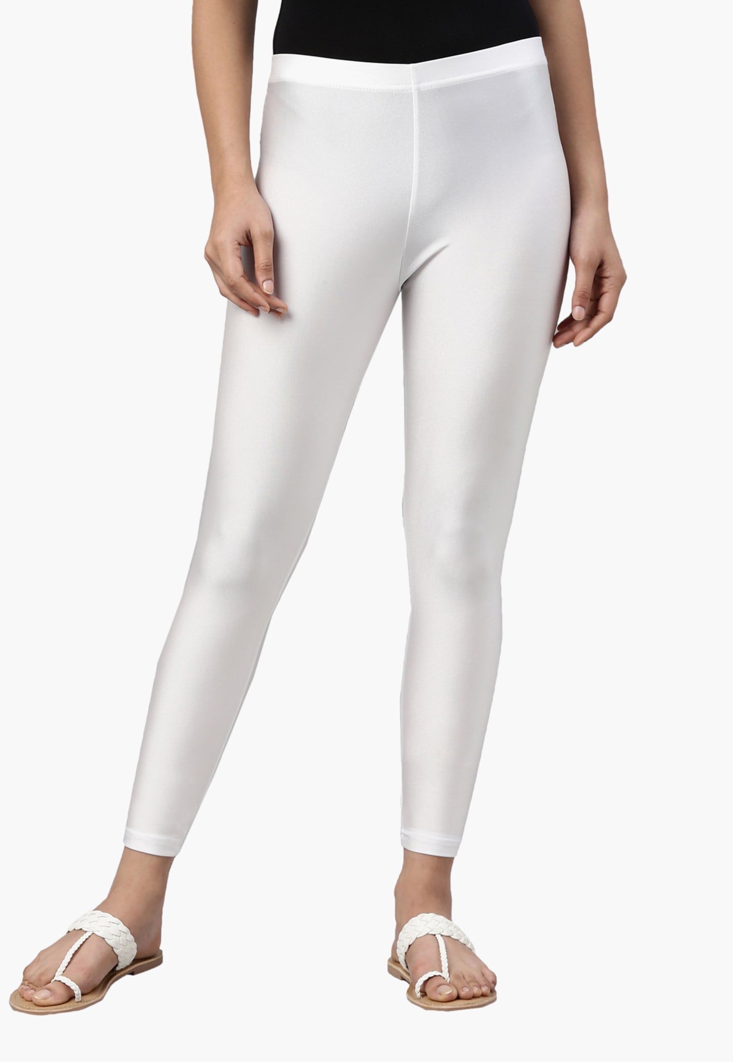 GO COLORS Solid Elasticated Leggings-picture-44