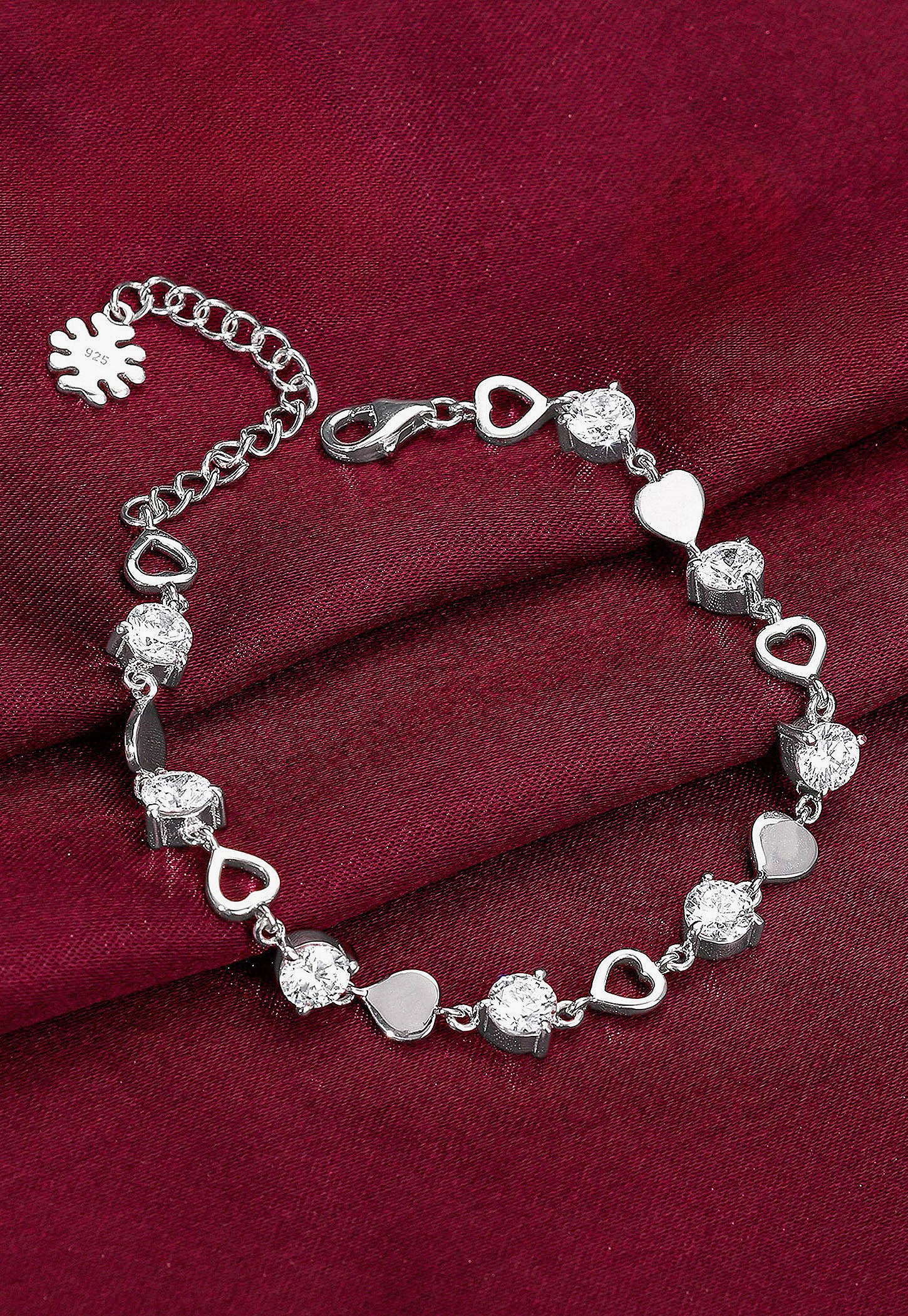 GIVA Anushka Sharma Sterling Silver Heartlock Bracelet-picture-11