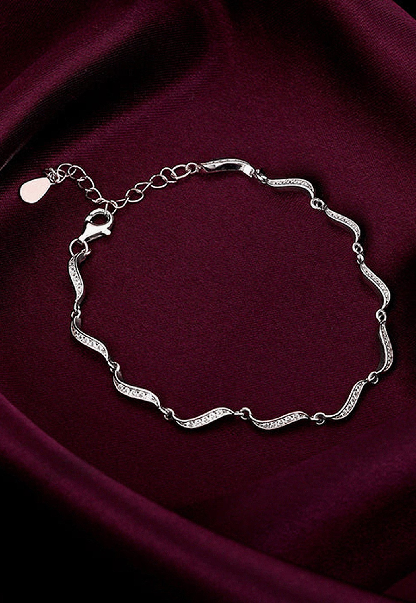 GIVA Sterling Silver Graceful Waves Bracelet-picture-38