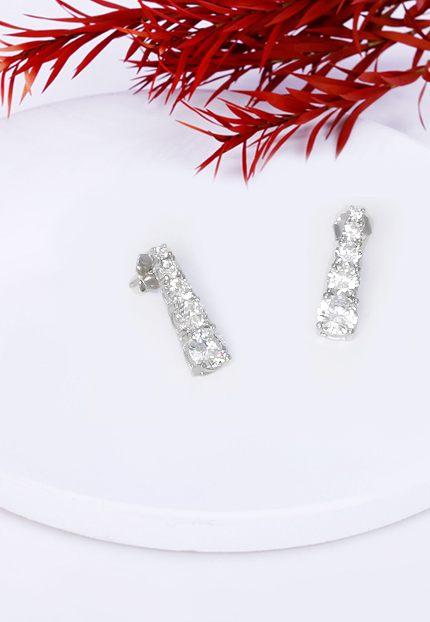 GIVA Sterling Silver Signature Solitaire Earrings