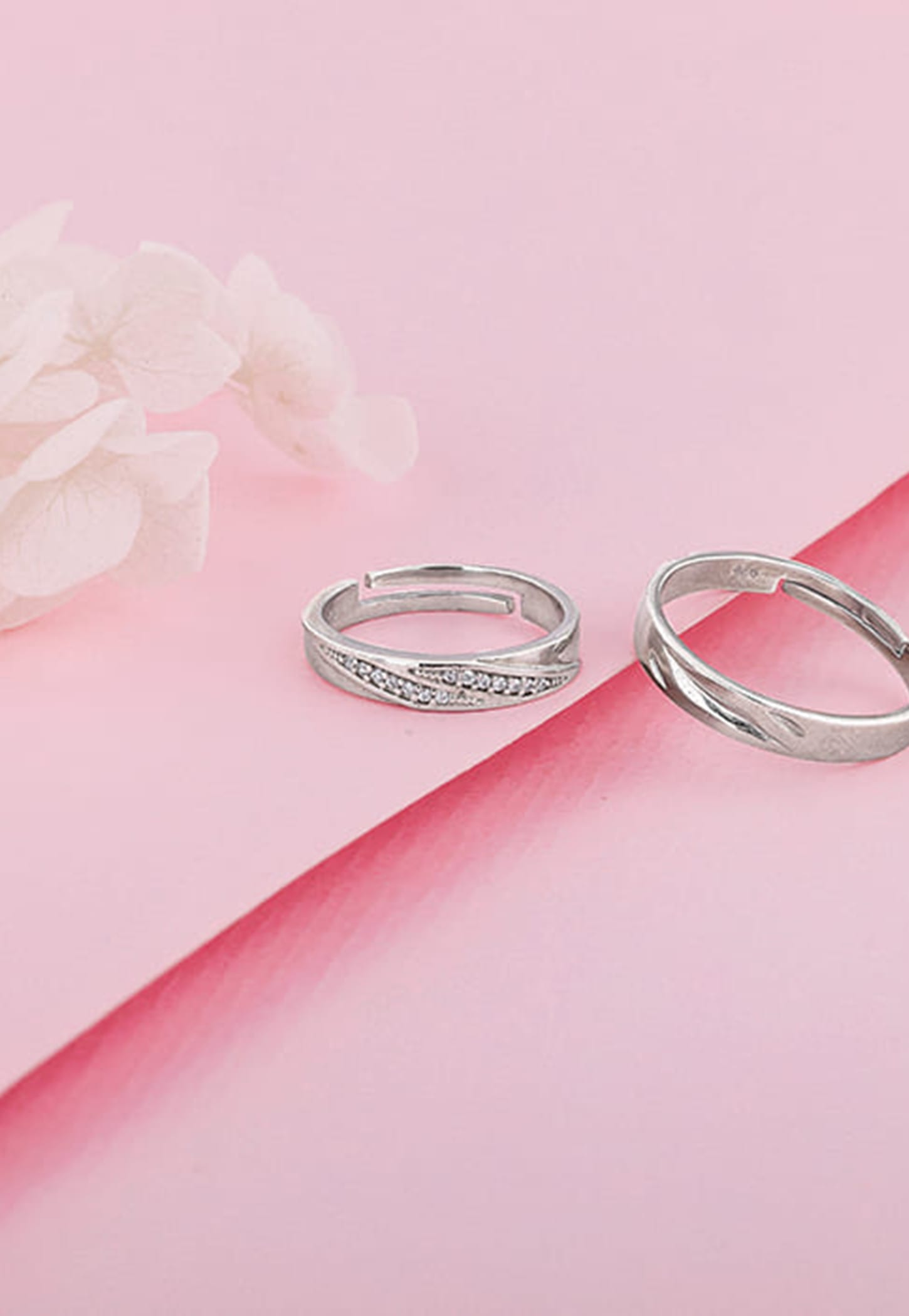 GIVA Anushka Sharma Sterling Silver Vintage Couple Finger Rings-image-38