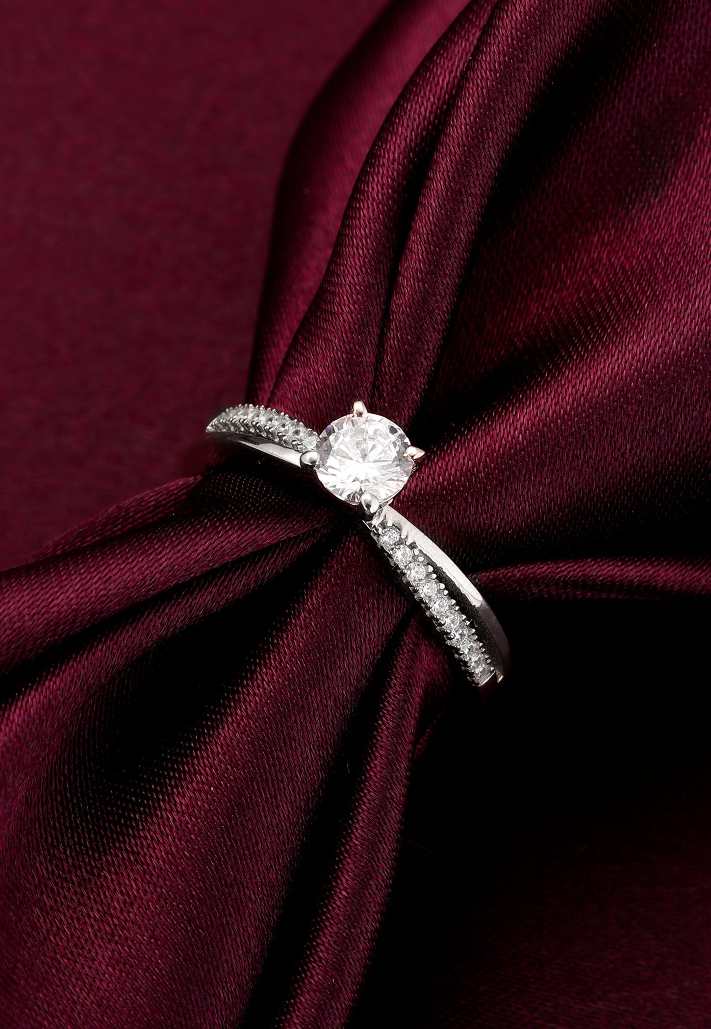 GIVA Sterling Silver Zircon Layered Finger Ring-picture-38