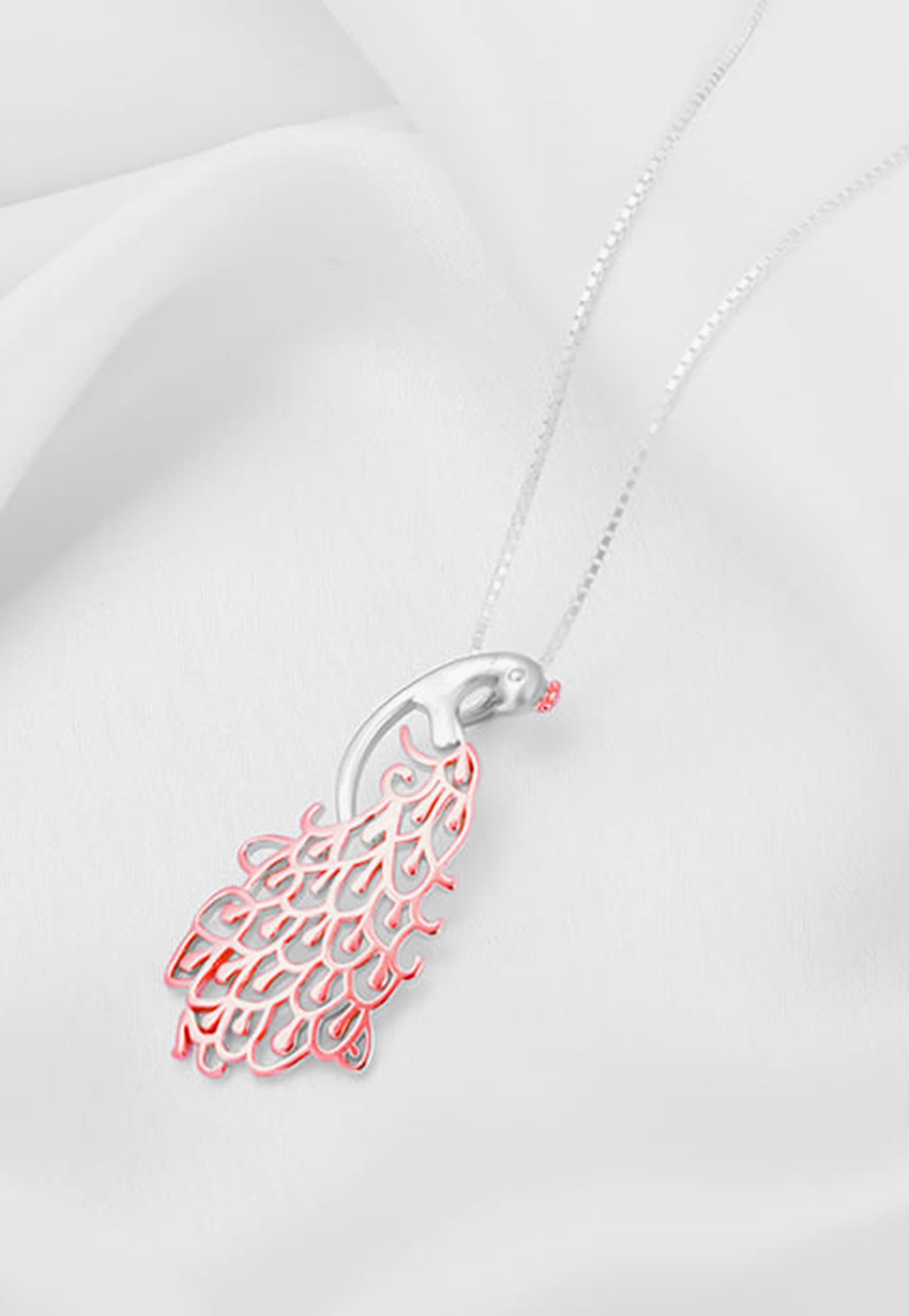 GIVA Sterling Silver Peacock Pendant-image-15