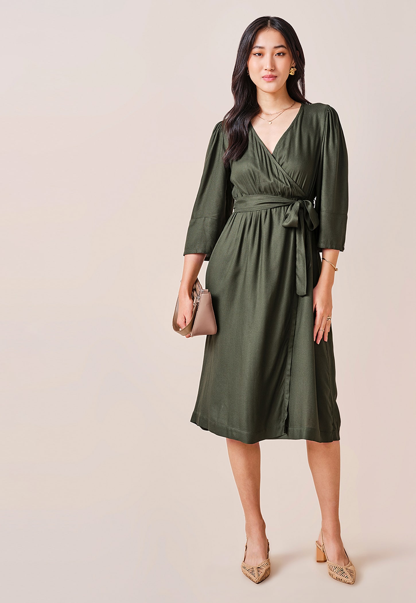 AND Women Solid Wrap Dress-picture-23