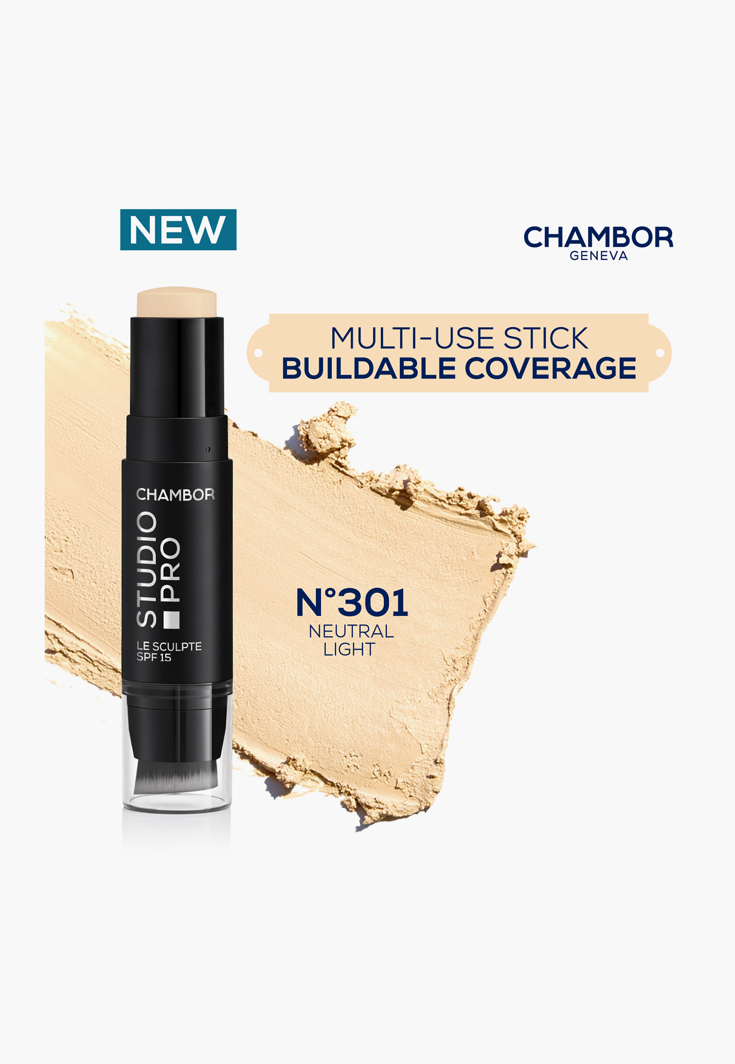 CHAMBOR Studio Pro Le Sculpte Foundation Stick - 301 Neutral Light - 10g-picture-17