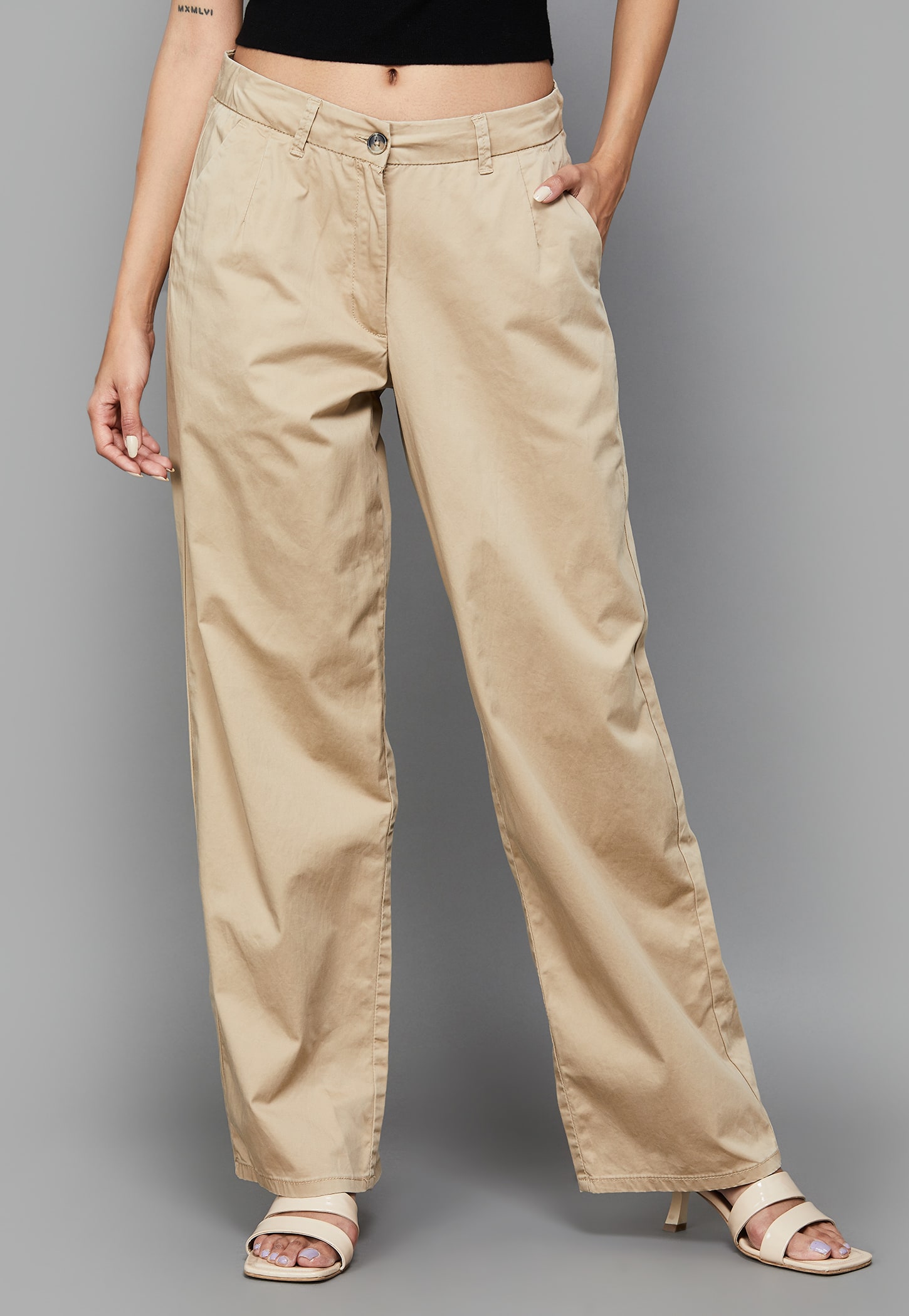 AND Solid Straight Fit Trousers-picture-39
