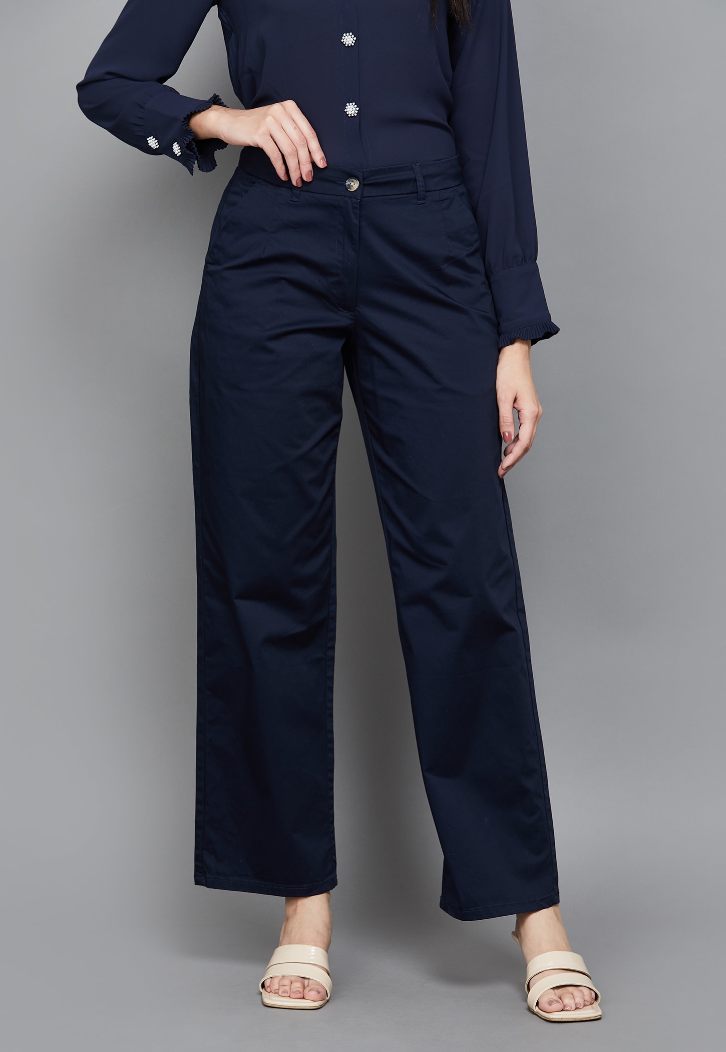 AND Solid Straight Fit Trousers-picture-14