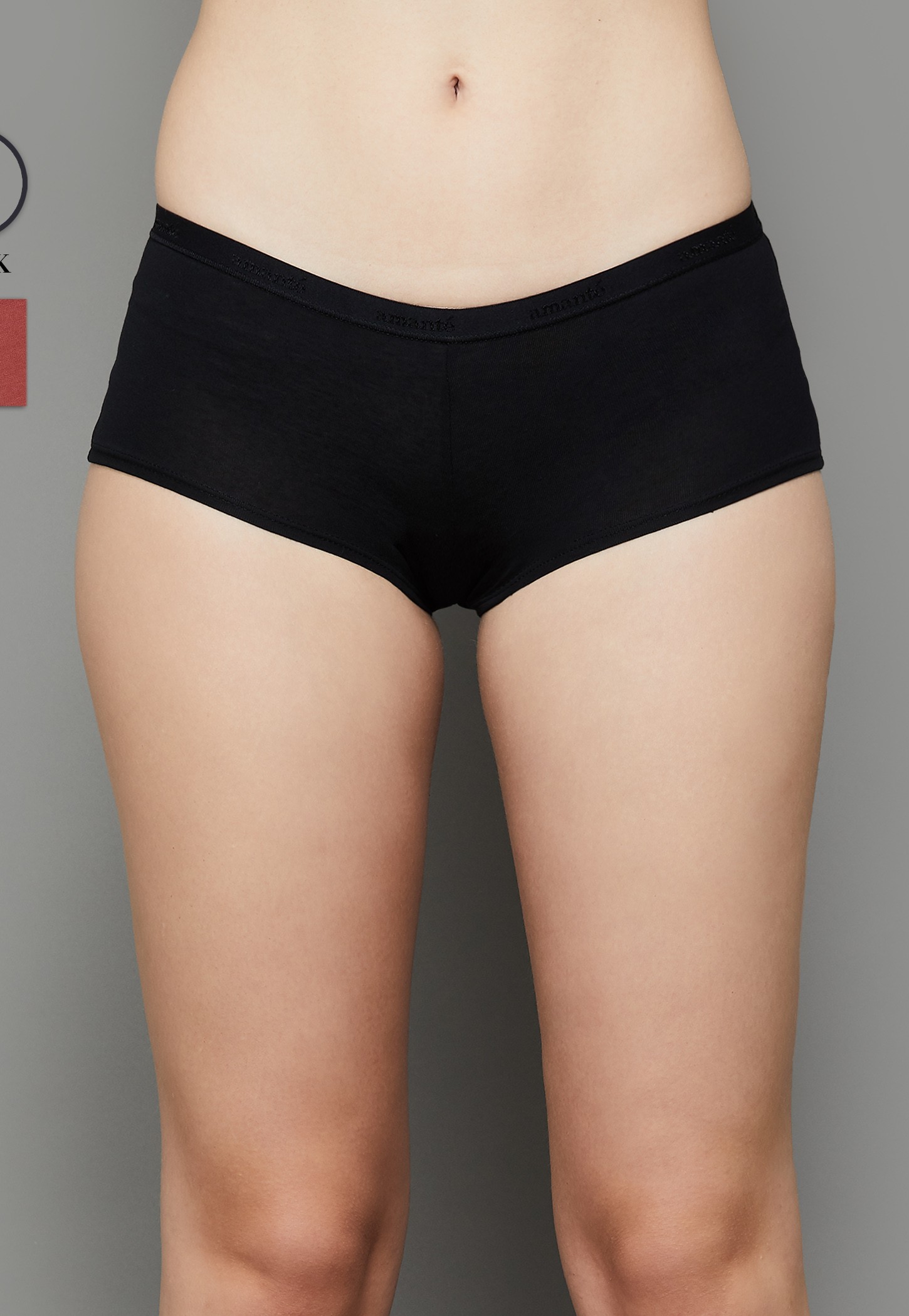 AMANTE Solid Boy Shorts - Pack of 2-image-5