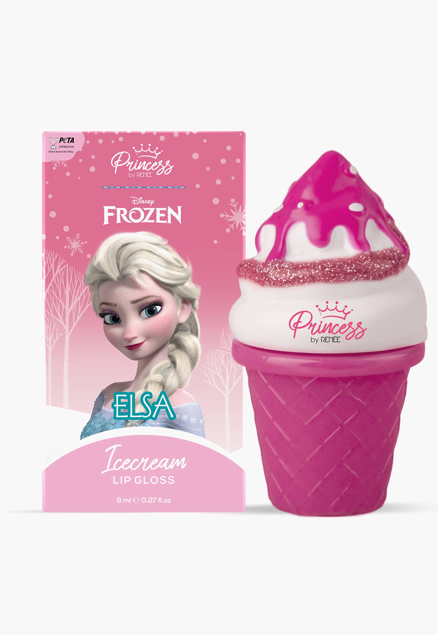 PRINCESS by RENEE Frozen Elsa Ice Cream Lip Gloss - Pink - 8ml-image-4