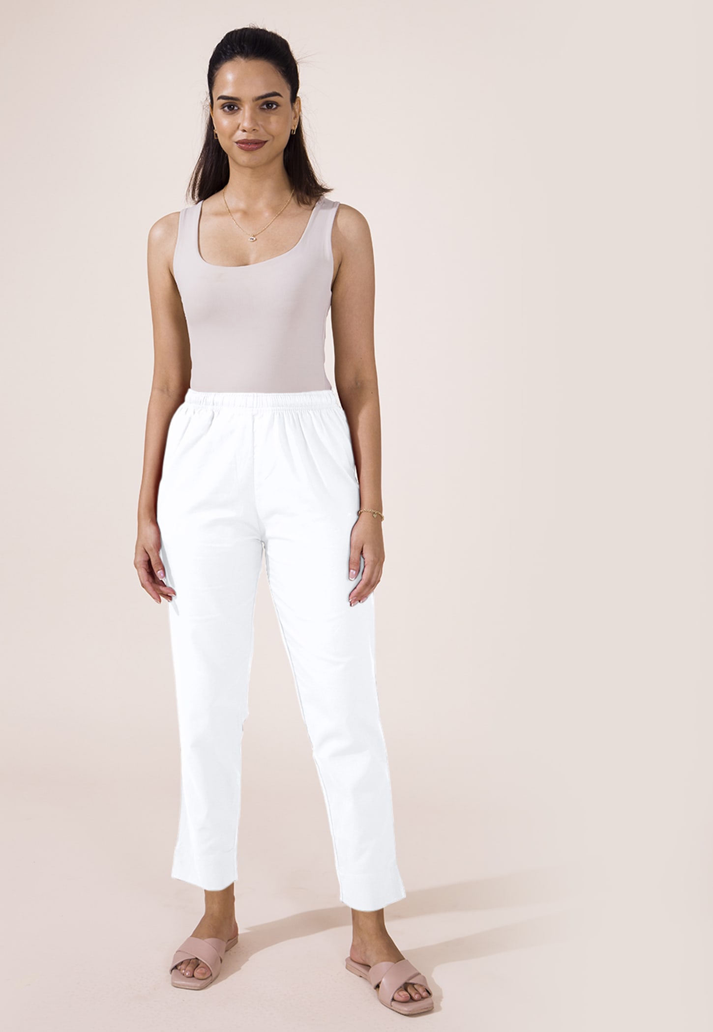 GO COLORS Solid Slim Fit Straight Pants-picture-23