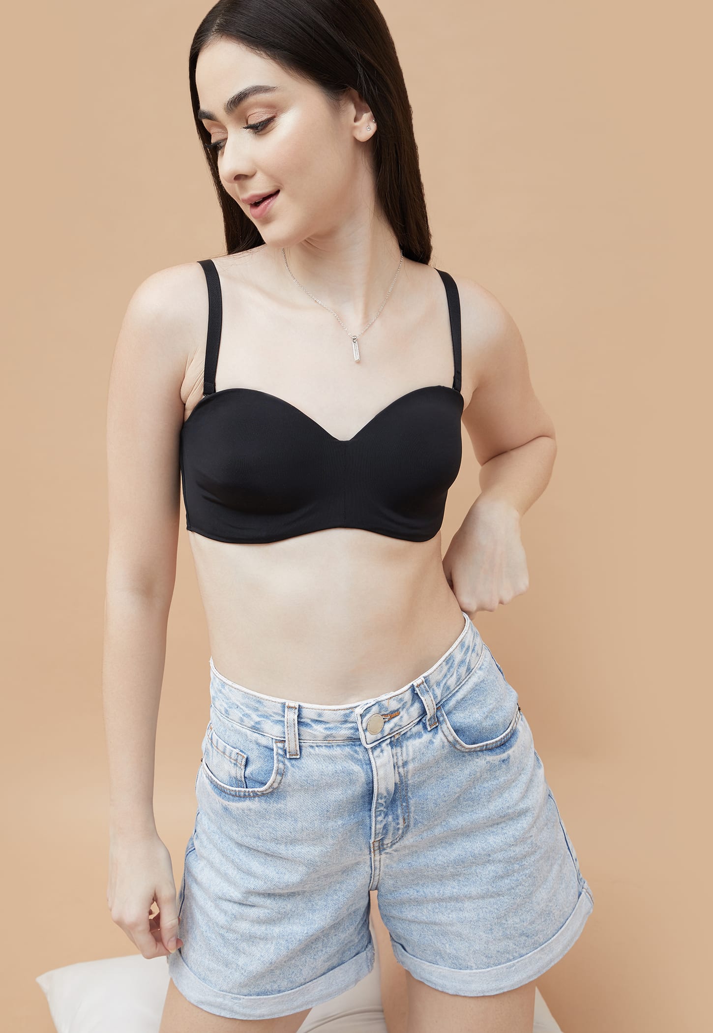 GINGER Solid Padded Wired T-shirt Bra-image-43