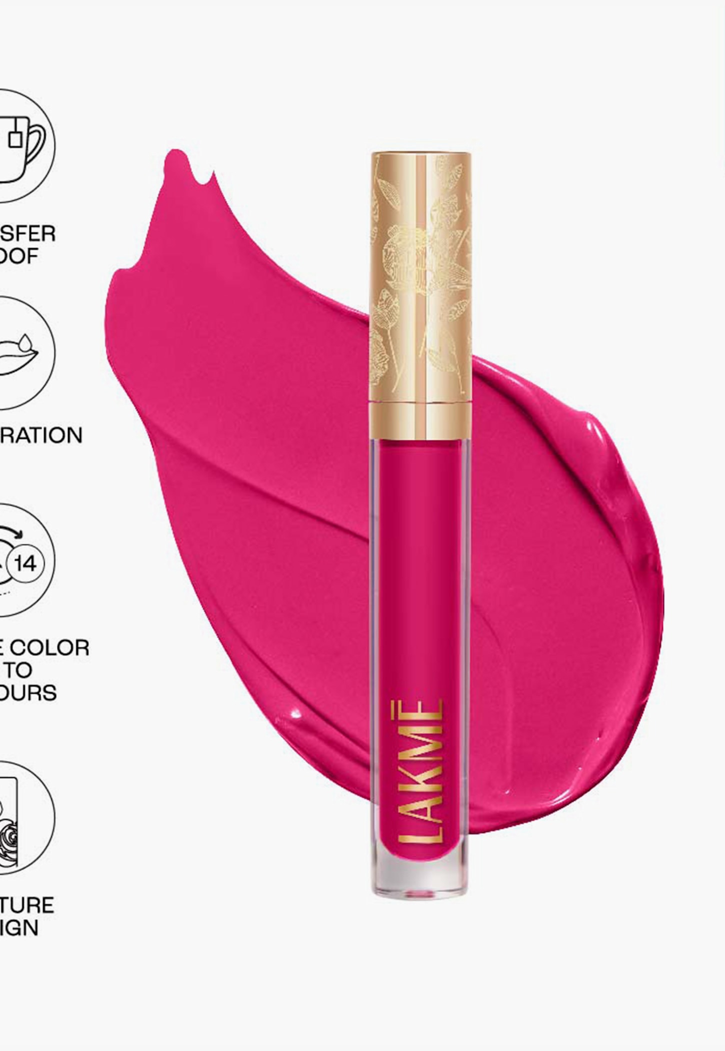 LAKME Rouge Bloom Matte Lip Liquid - 201 Daring Dahlia - 3.5ml-picture-40