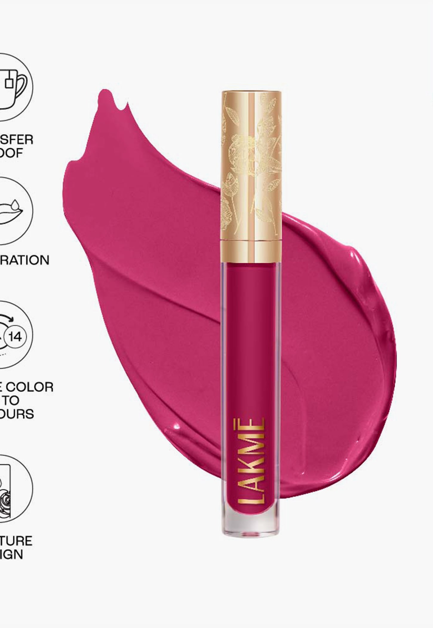 LAKME Rouge Bloom Matte Lip Liquid - 202 Majestic Magnolia - 3.5ml-picture-33