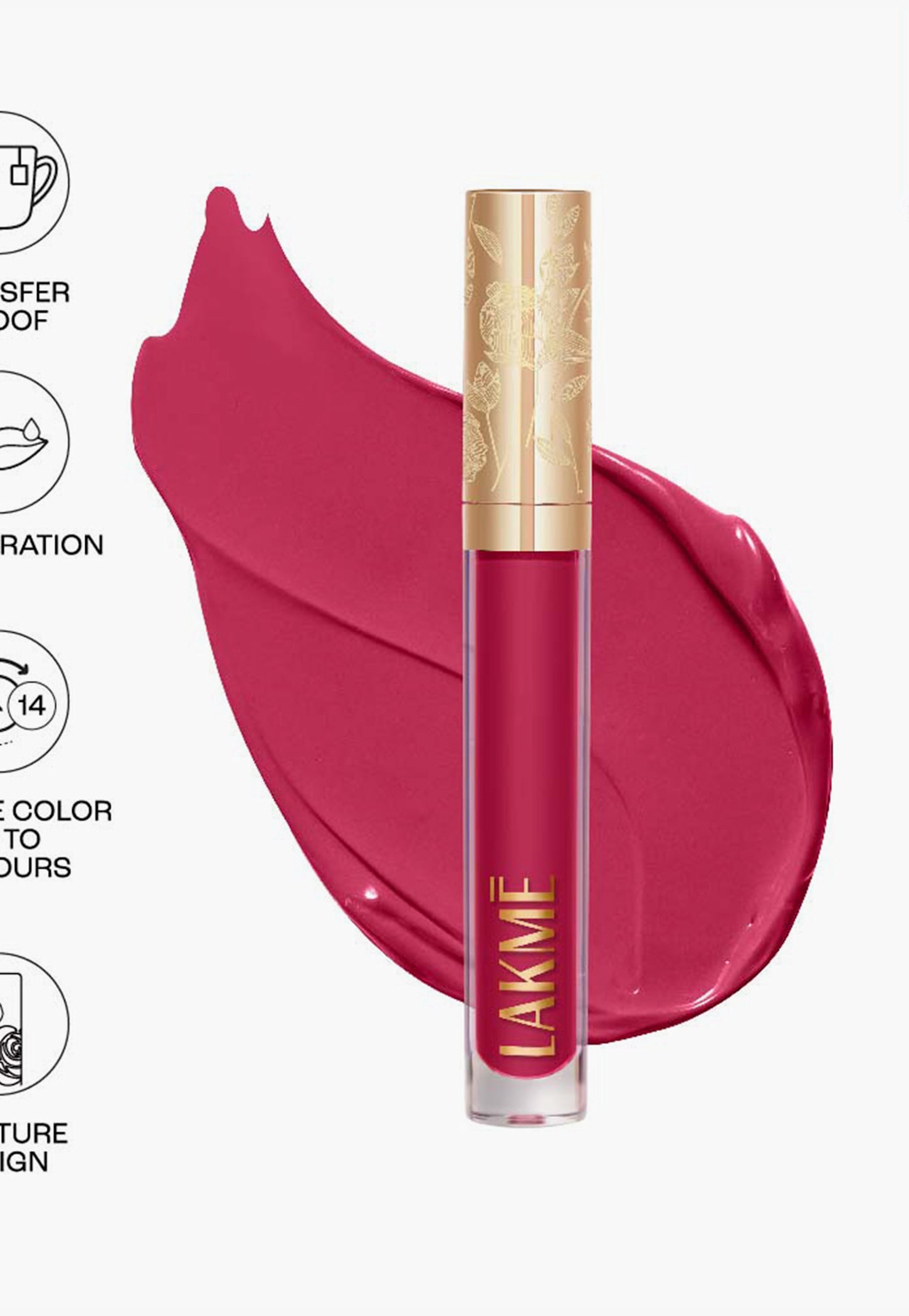 LAKME Rouge Bloom Matte Lip Liquid - 203 Orchid Oomph - 3.5ml-picture-17