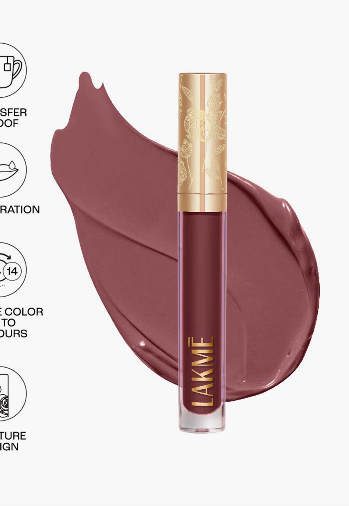 LAKME Rouge Bloom Matte Lip Liquid - 301 Mocha Maiden - 3.5ml-picture-19