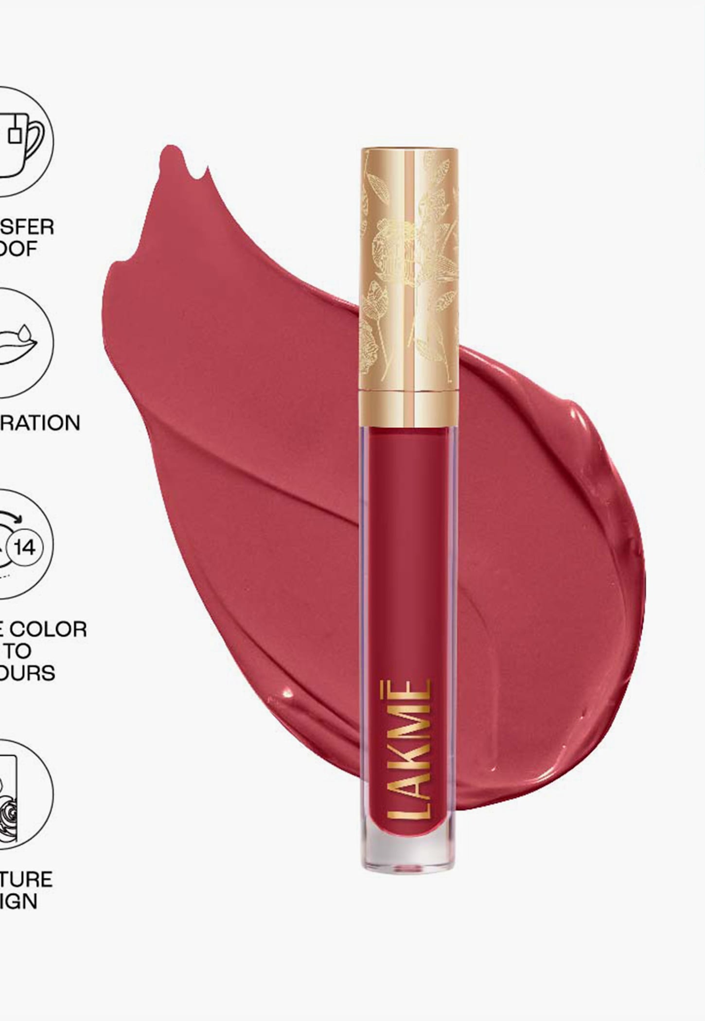 LAKME Rouge Bloom Matte Lip Liquid - 302 Delicate Daisy - 3.5ml-picture-11