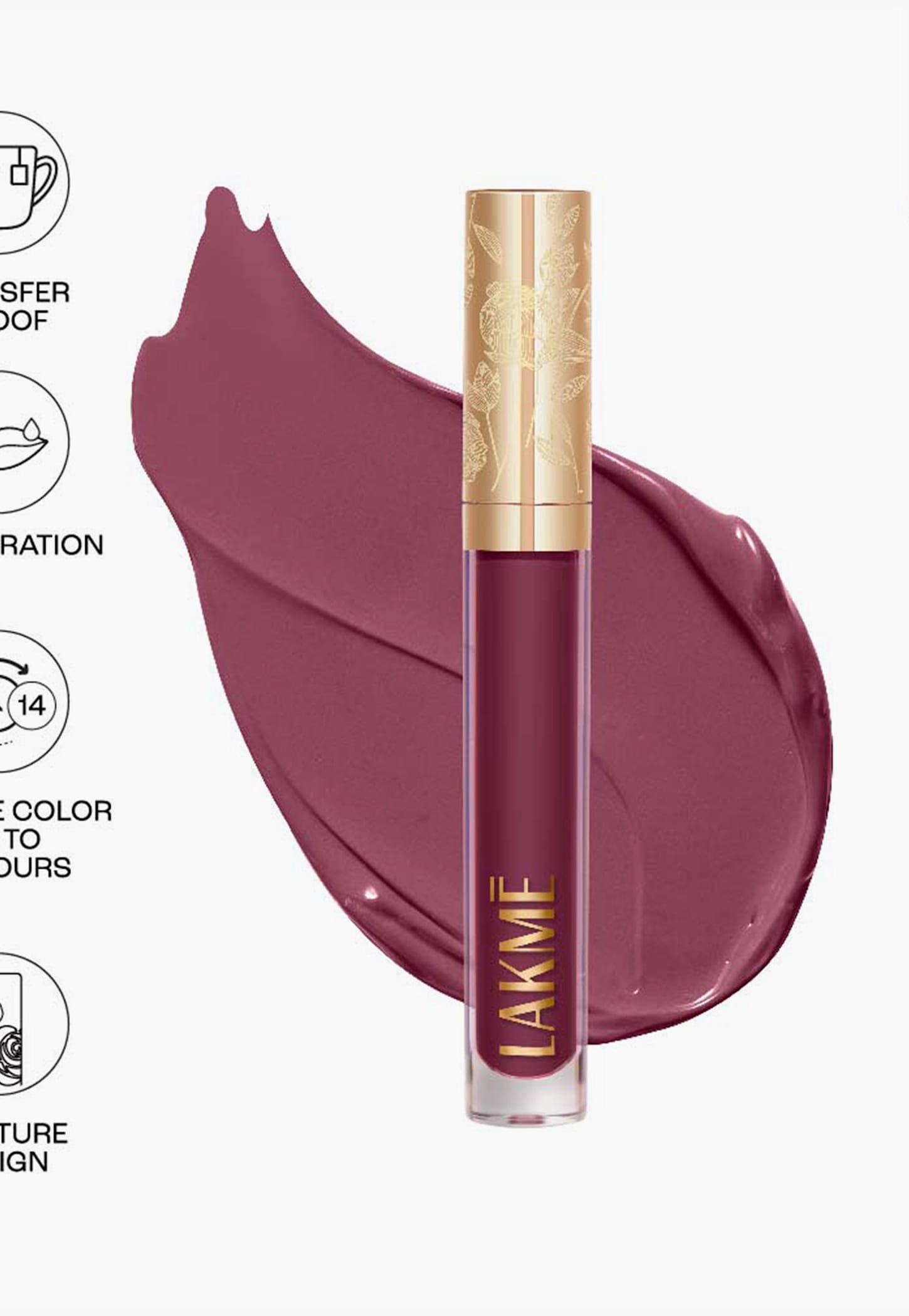 LAKME Rouge Bloom Matte Lip Liquid - 304 Power Petel - 3.5ml-picture-29