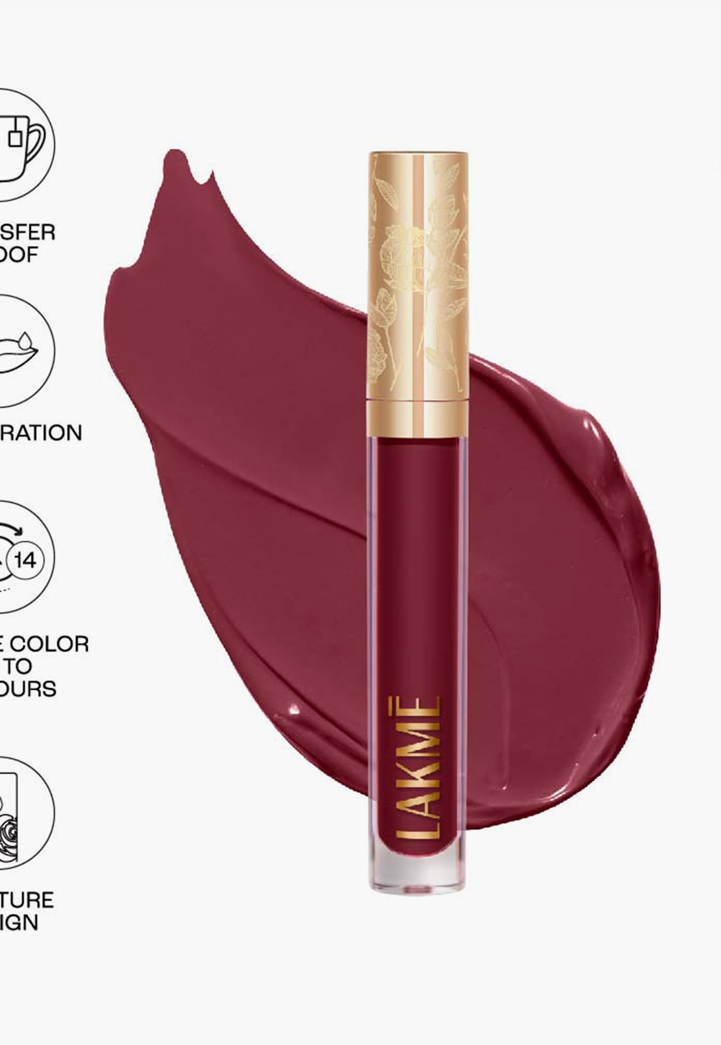 LAKME Rouge Bloom Matte Lip Liquid - 306 Amber Aura - 3.5ml-picture-53