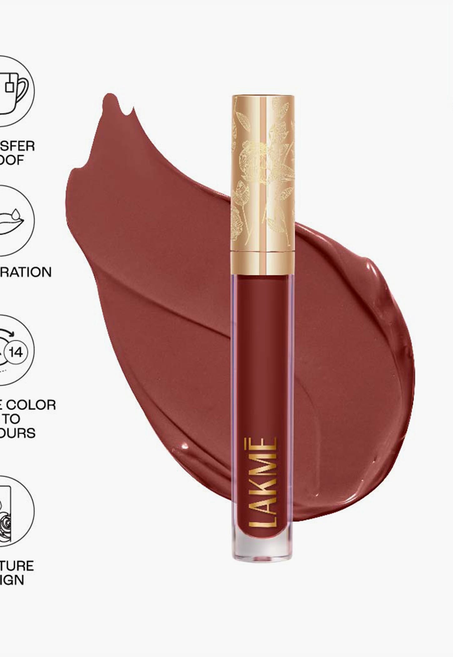 LAKME Rouge Bloom Matte Lip Liquid - 307 Enchanted Woods - 3.5ml-picture-45