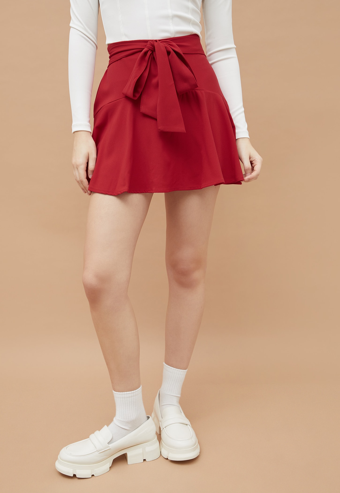 GINGER Solid Mini Skirt