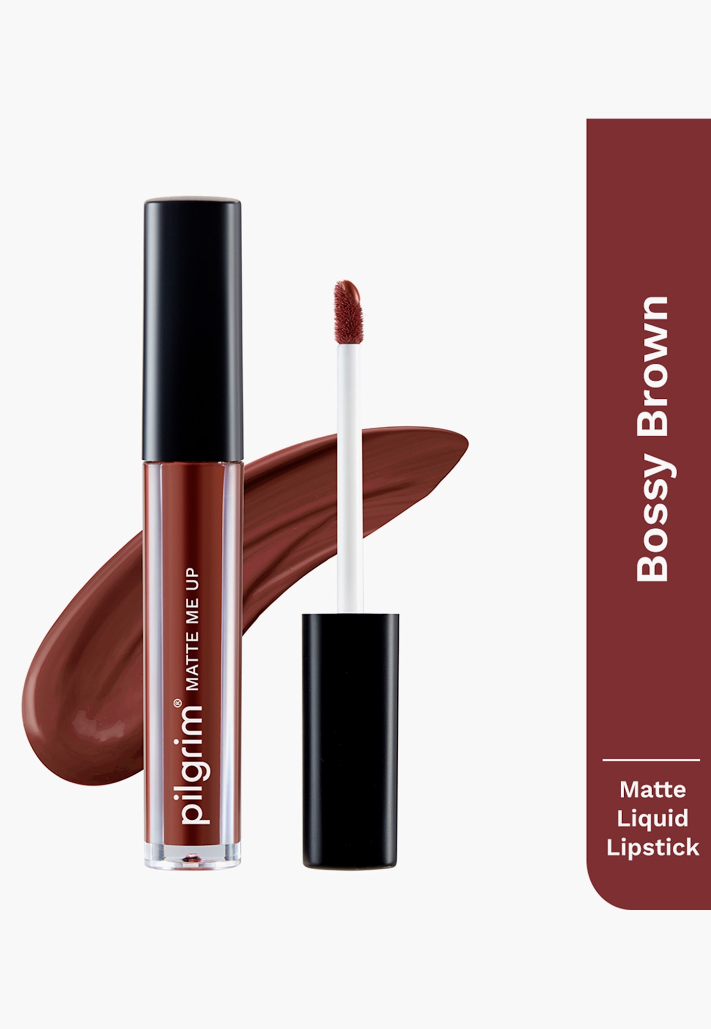 PILGRIM Matte Me Up Liquid Lipstick- Bossy Brown - 3ml-picture-32