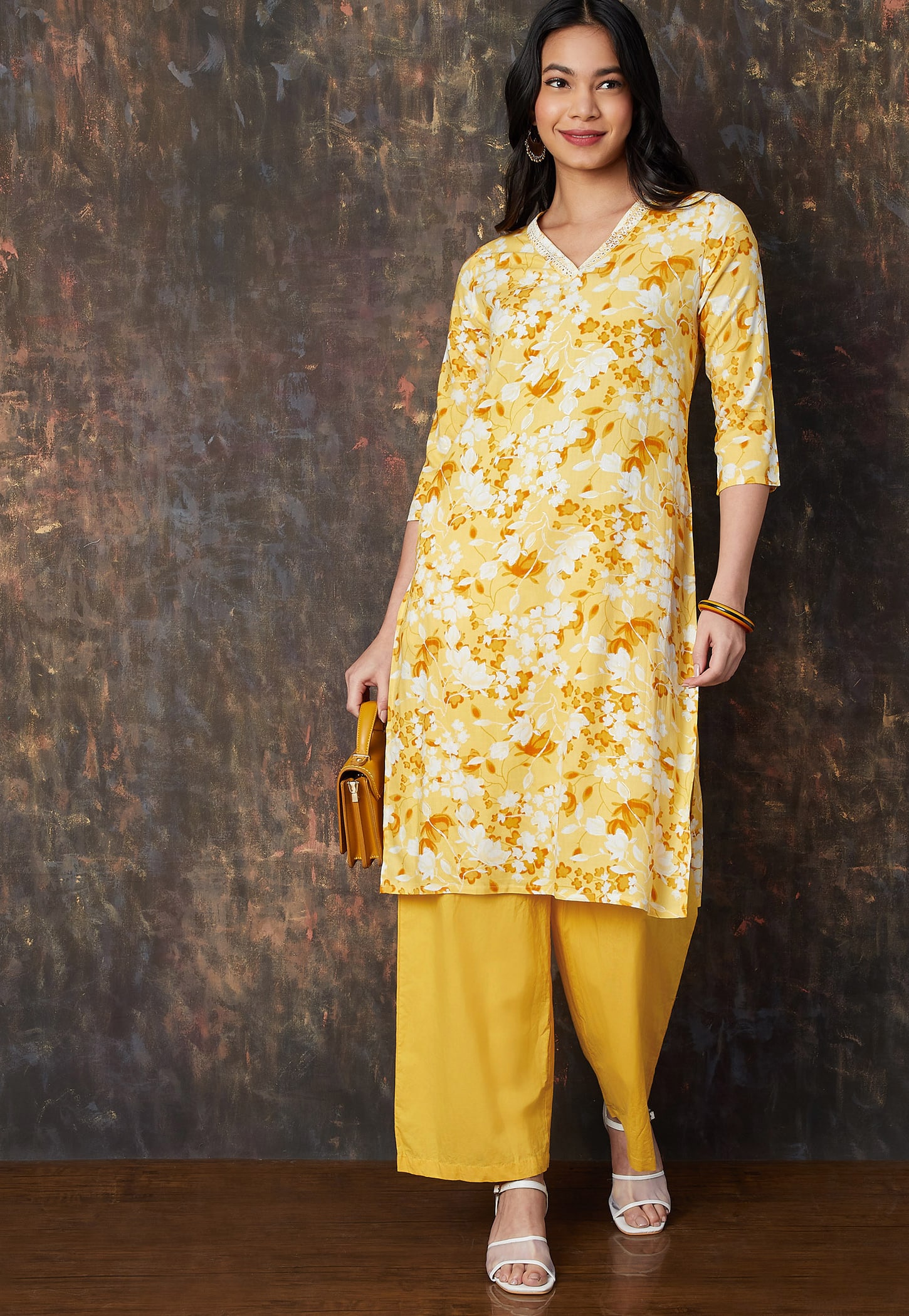 MELANGE Floral Print Straight Kurta-picture-38