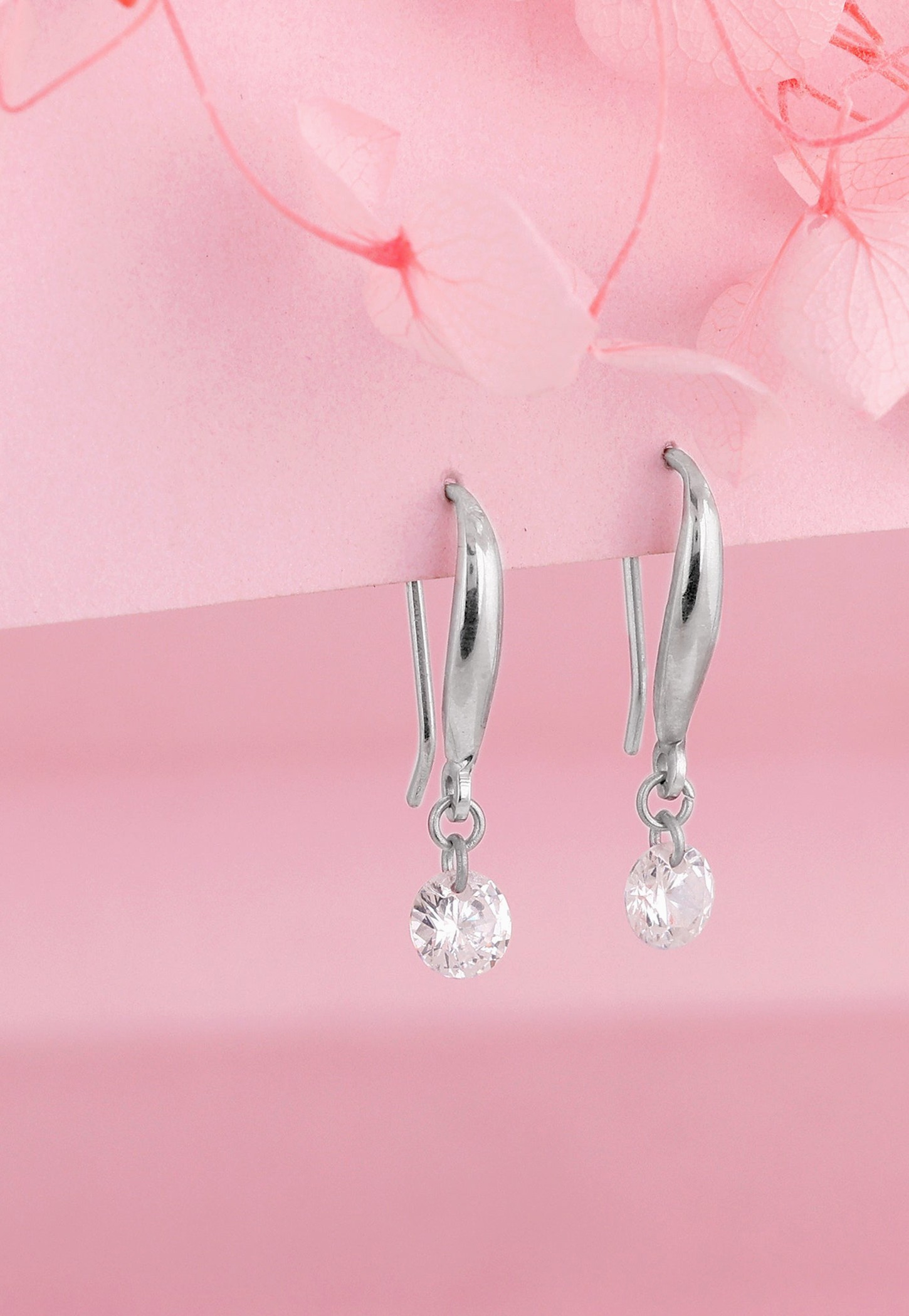 GIVA Sterling Silver Embellished Drop Earrings-image-49