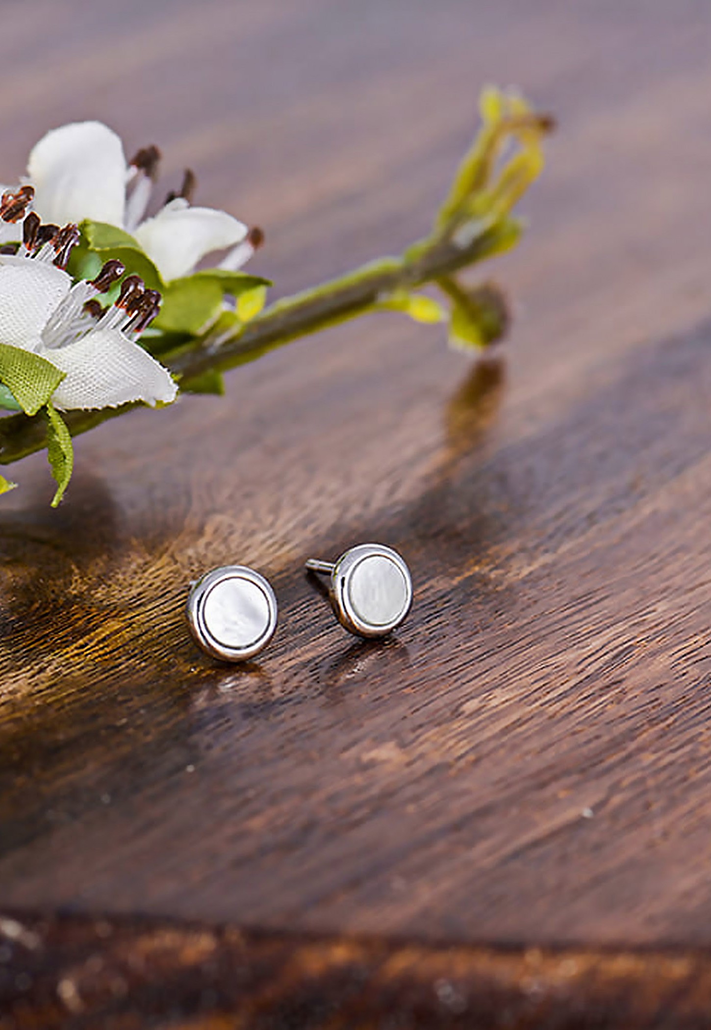 GIVA Sterling Silver Full Moon Stud Earrings-image-7
