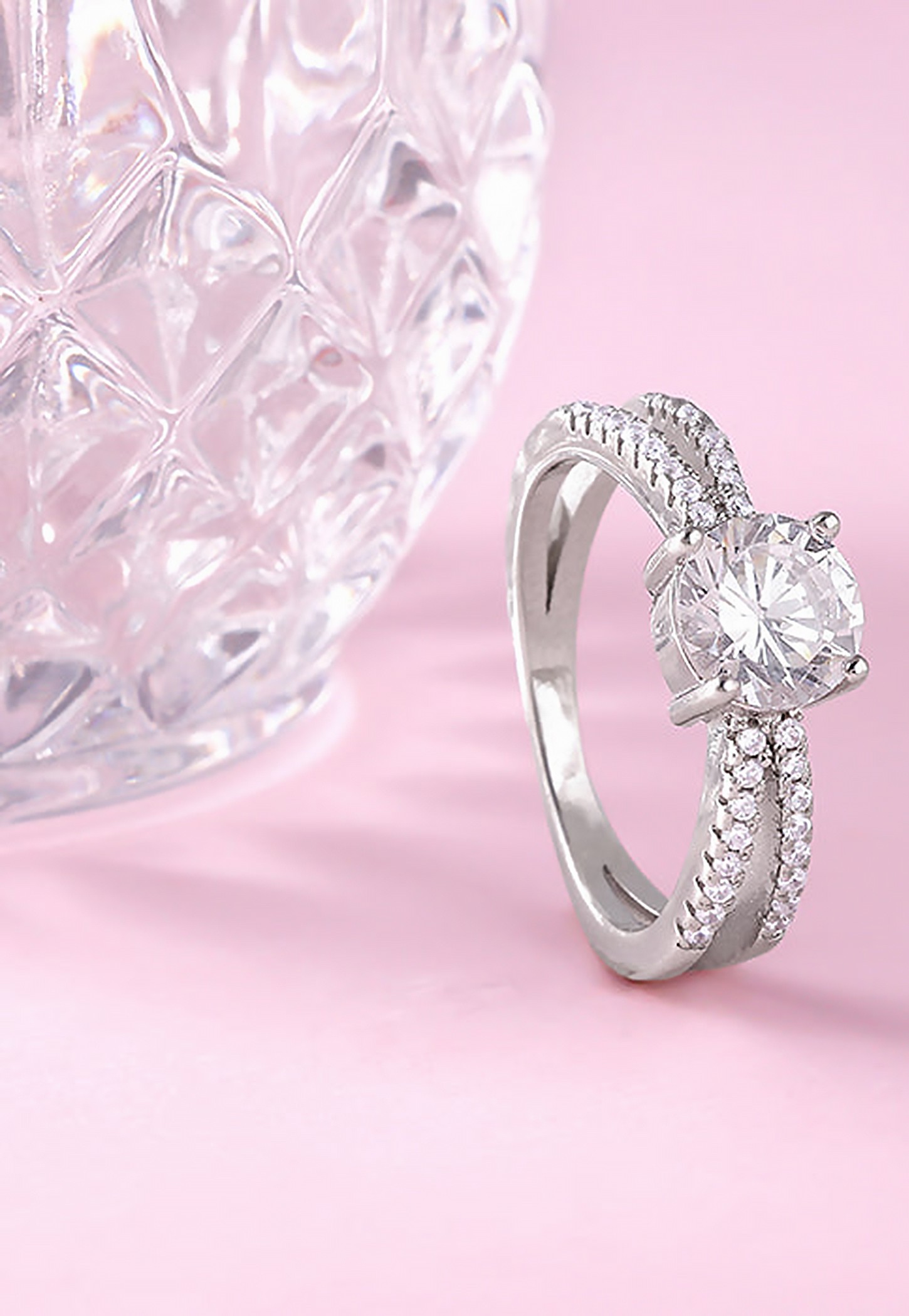 GIVA Embellished Sterling Silver Ring-image-10