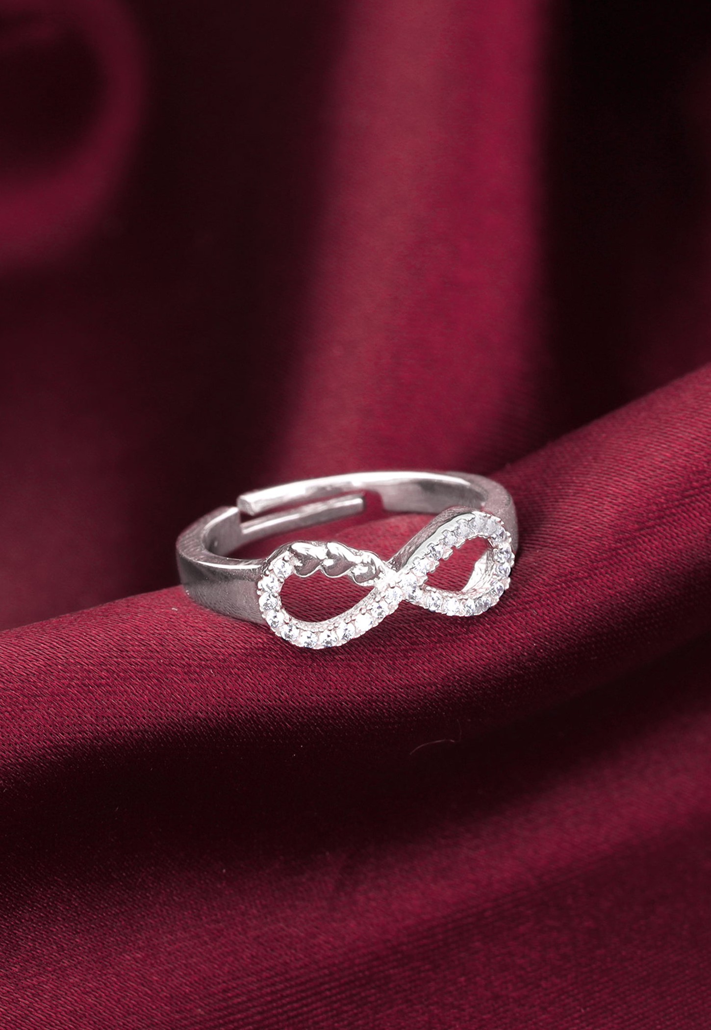 GIVA Sterling Silver Infinity Heart Ring-image-19