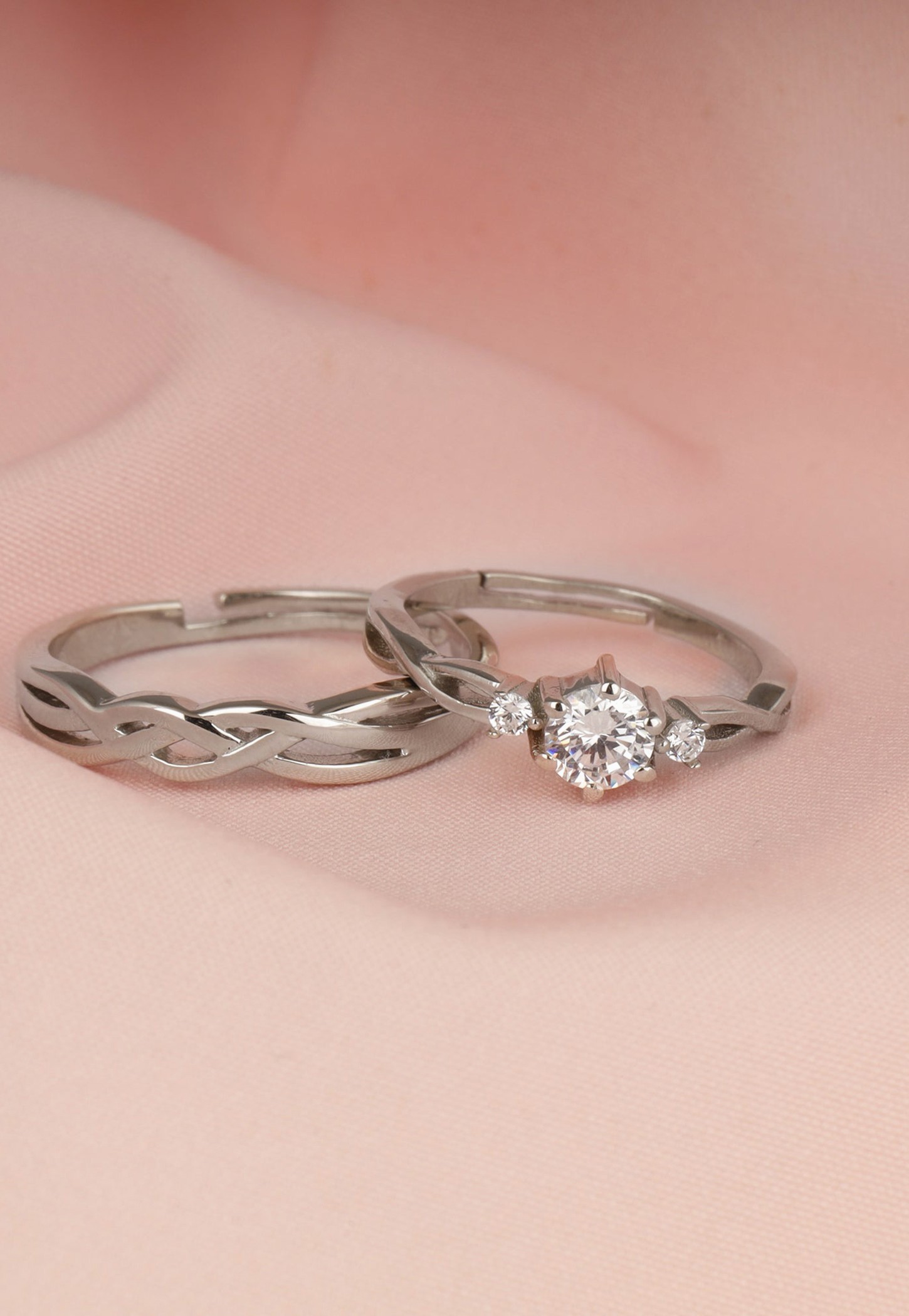 GIVA Sterling Silver Love Couple Finger Rings-image-30